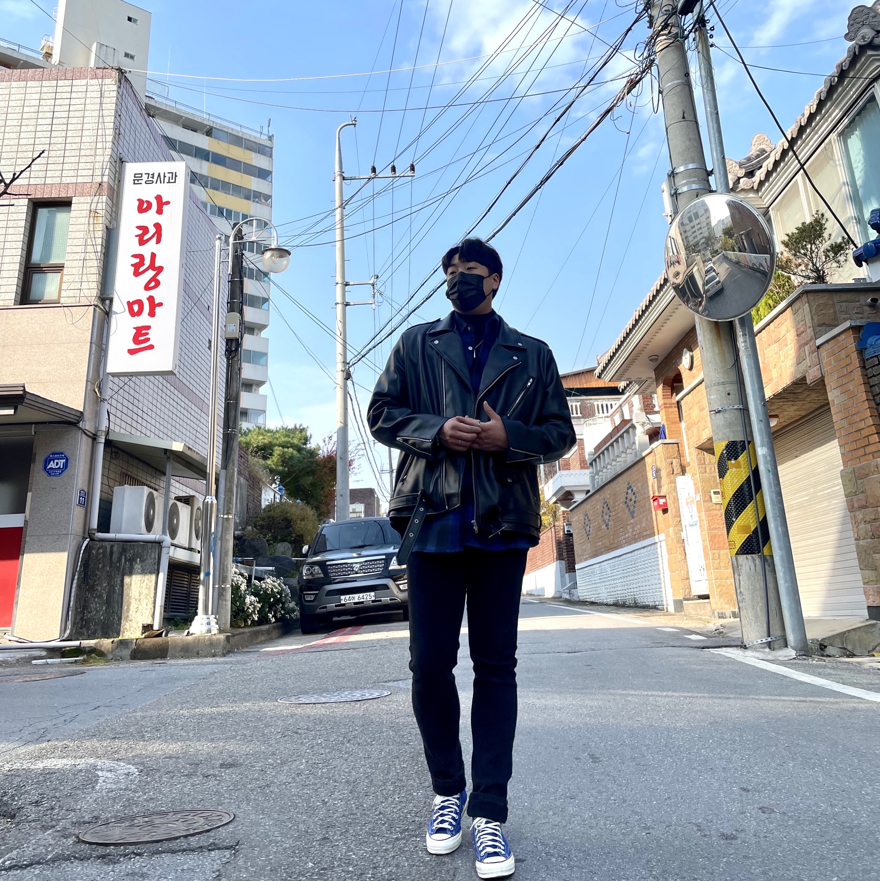 Converse Chuck 70 High Rush Blue 착용 스타일