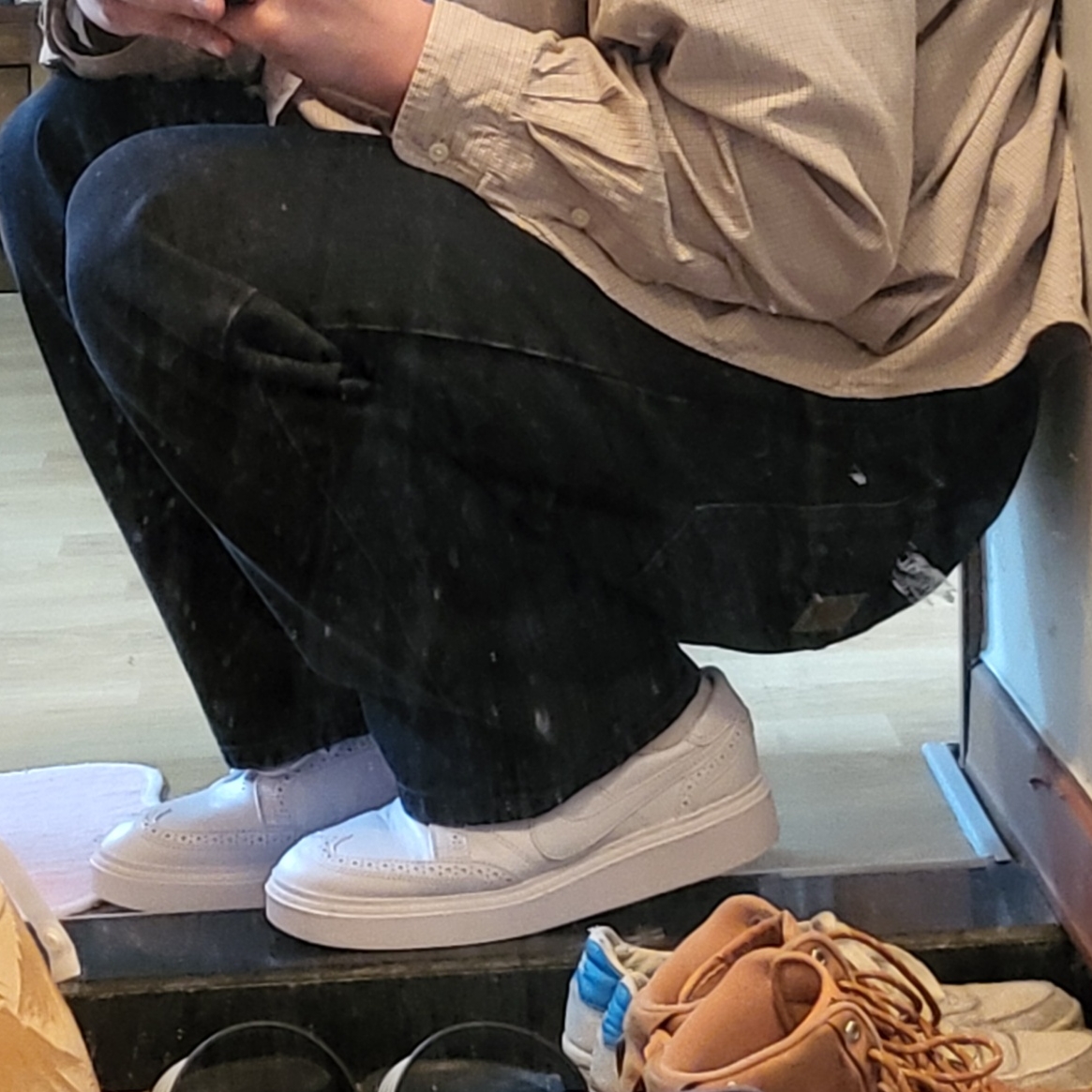Nike x Peaceminusone Kwondo1 White 착용 스타일