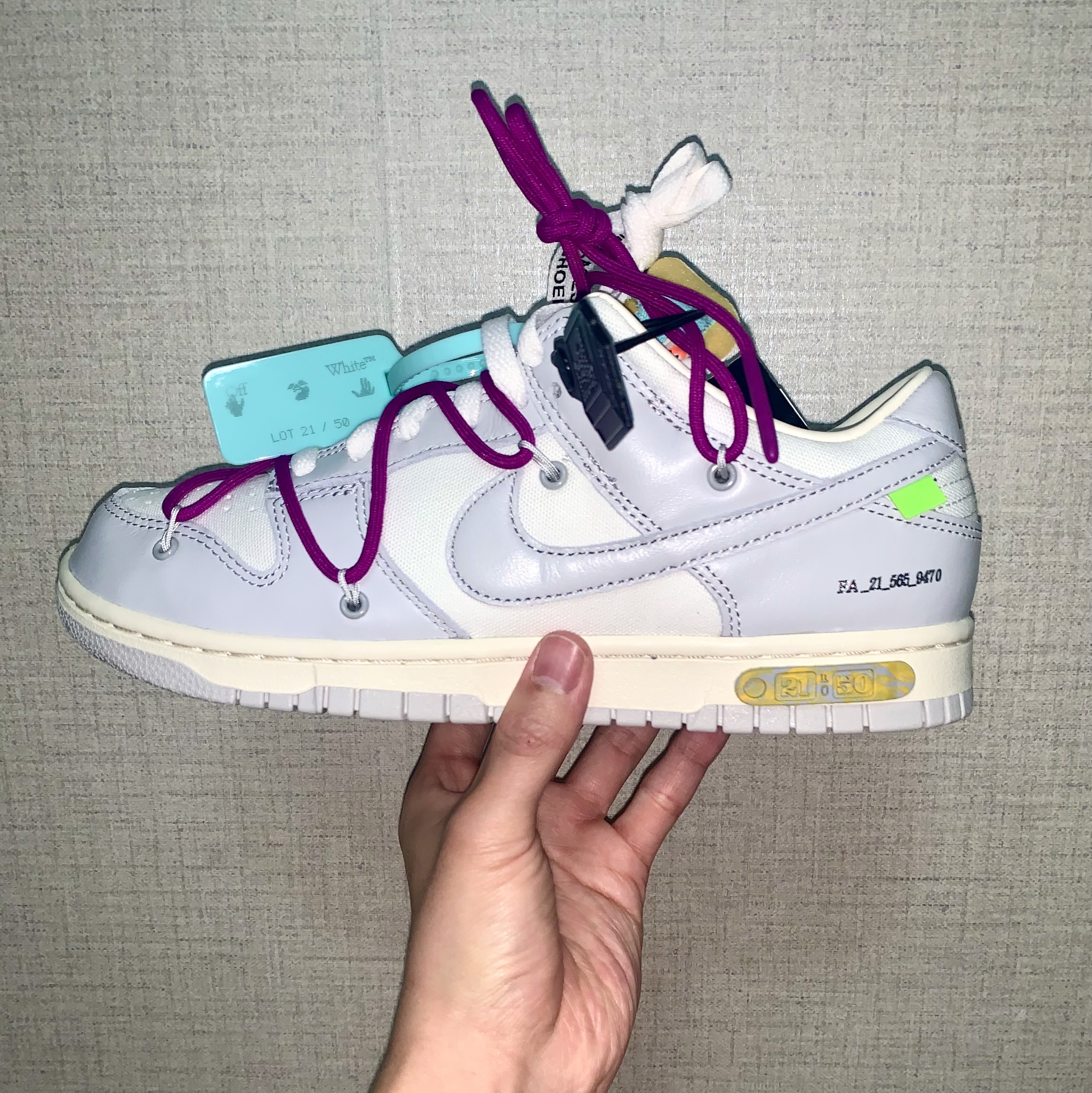 Nike x Off-White Dunk Low The 50 - Lot 21 착용 스타일