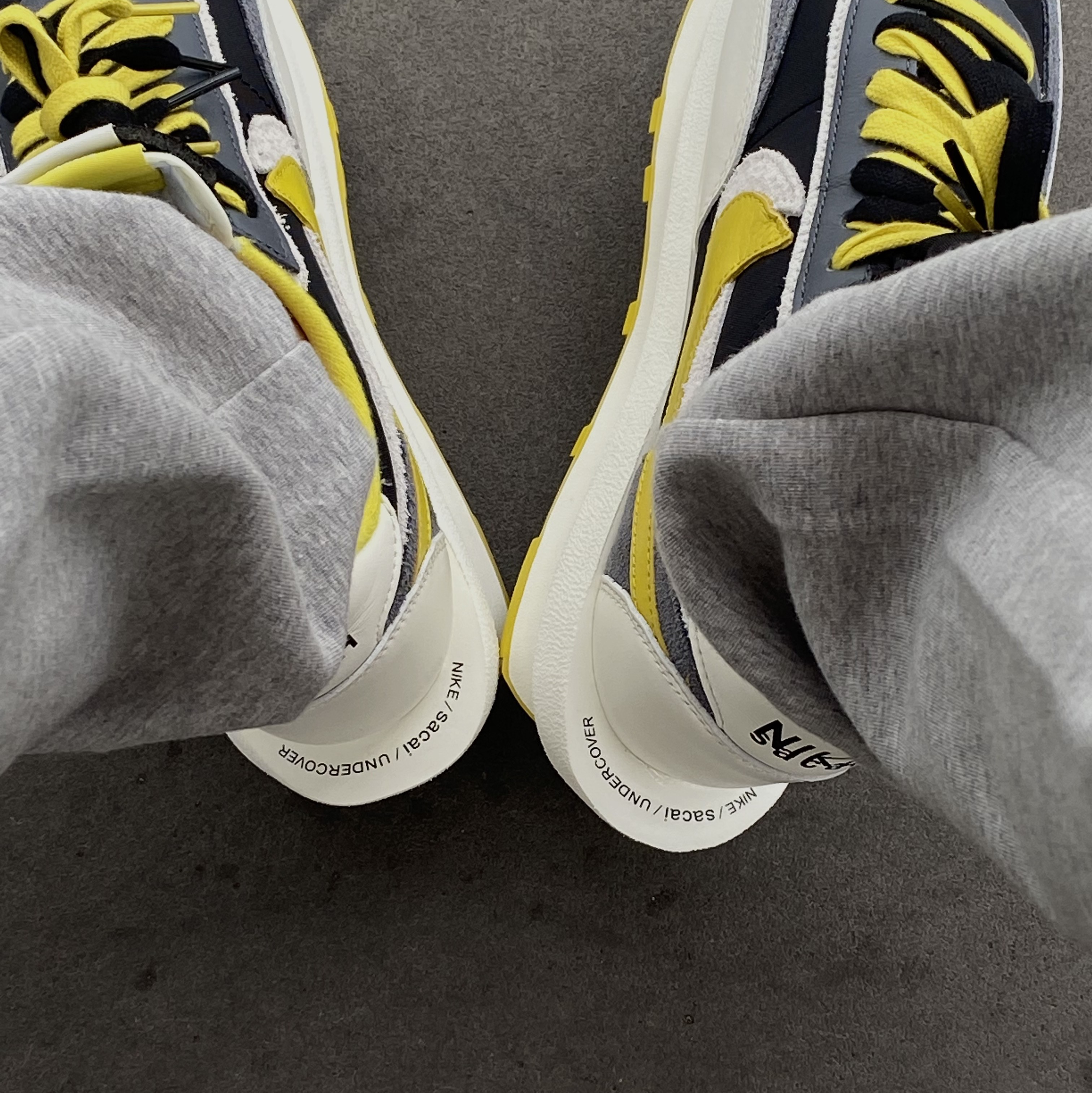 Nike x Sacai x Undercover LDWaffle Black Bright Citron 착용 스타일