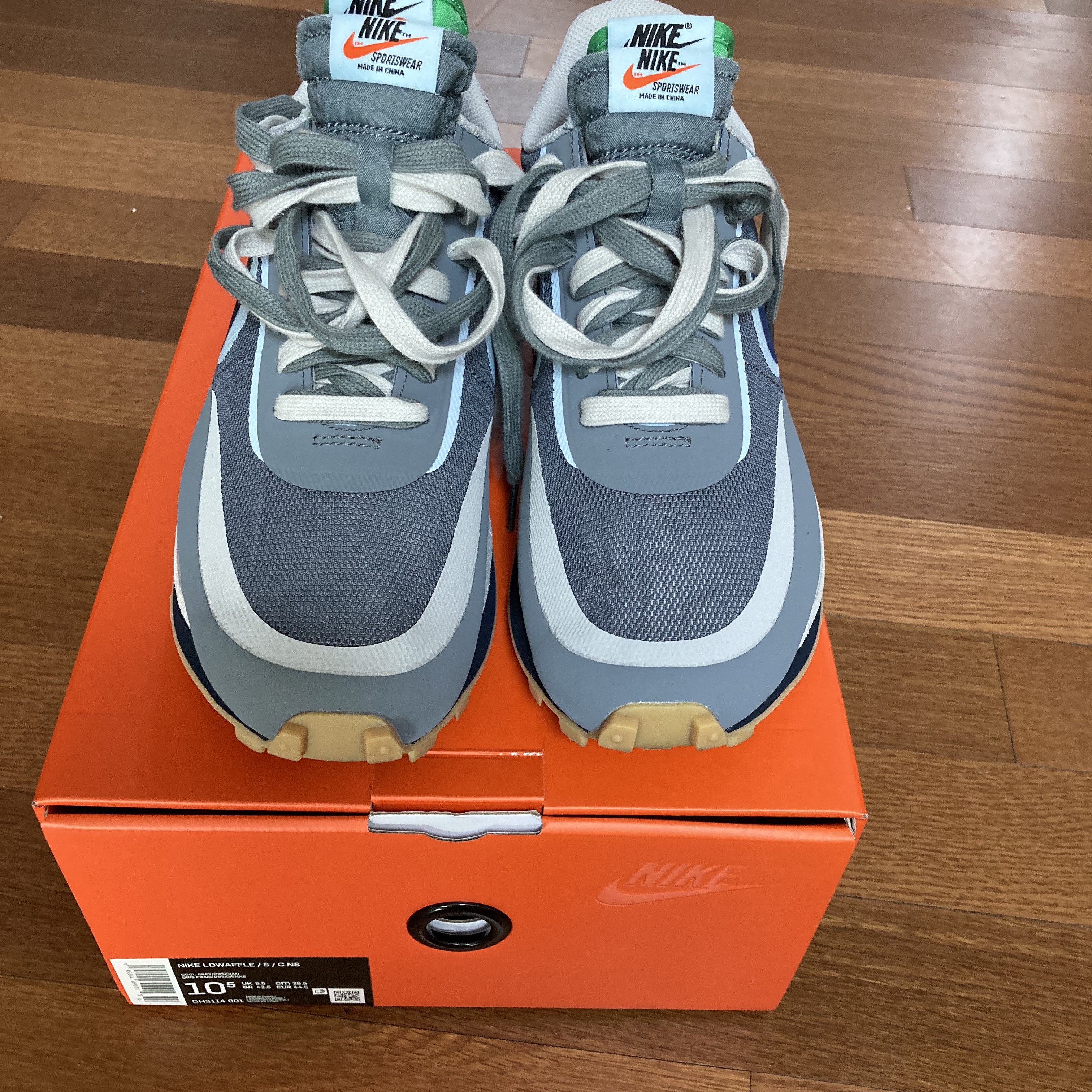 Nike x Sacai x Clot LDWaffle Cool Grey 착용 스타일 - 1
