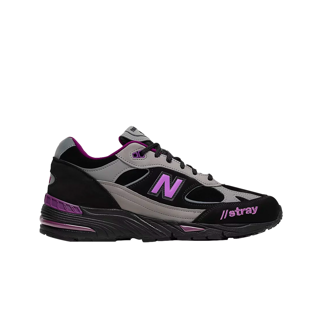 뉴발란스 x 스트레이 랫츠 991 메이드 인 UK 블랙 그레이 퍼플(New Balance x Stray Rats 991 Made in UK Black Grey Purple)