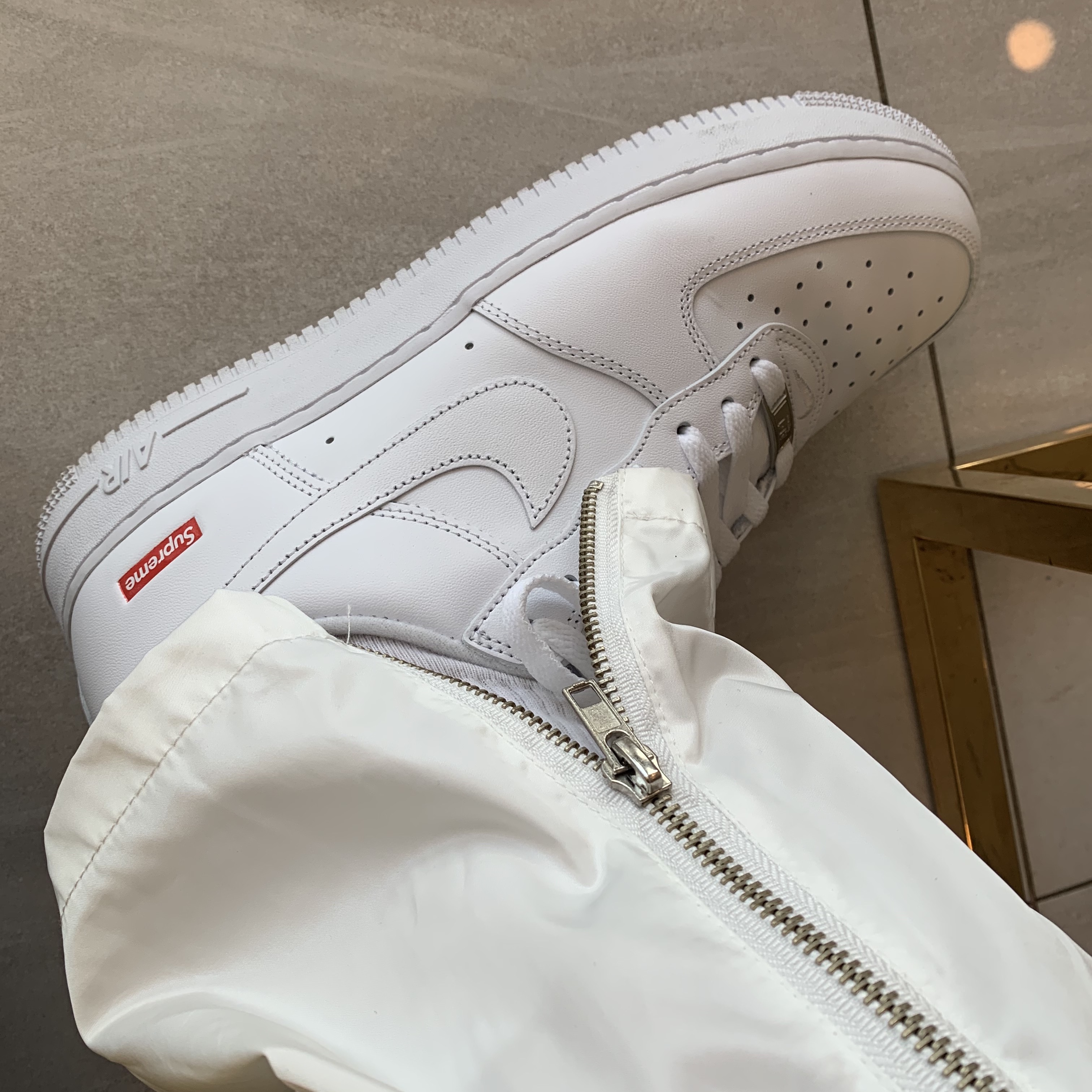 Nike NRG DH Pants Regency Purple, Nike x Supreme Air Force 1 Low White 착용 스타일 - 4