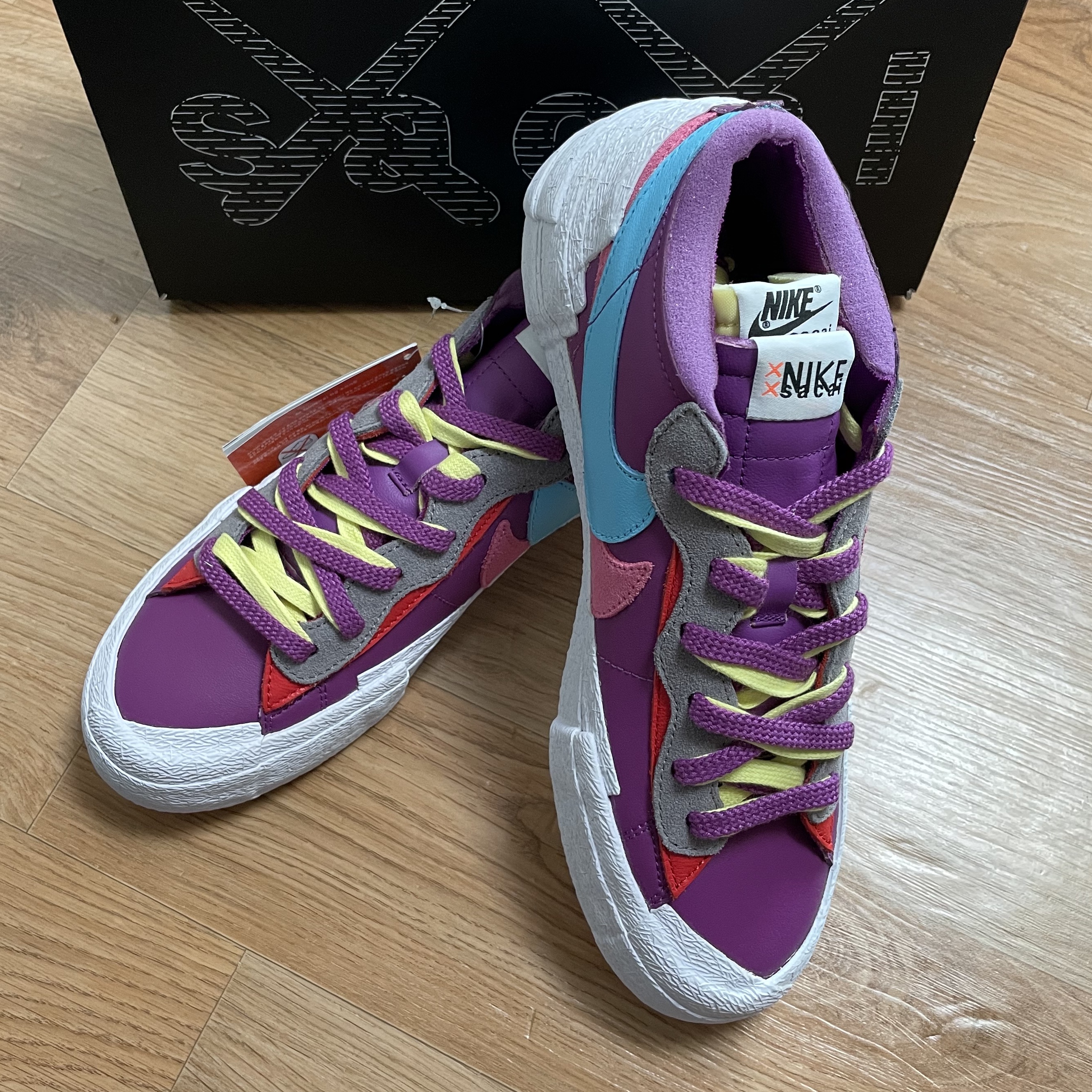 Nike x Sacai x Kaws Blazer Low Purple Dusk 착용 스타일 - 1