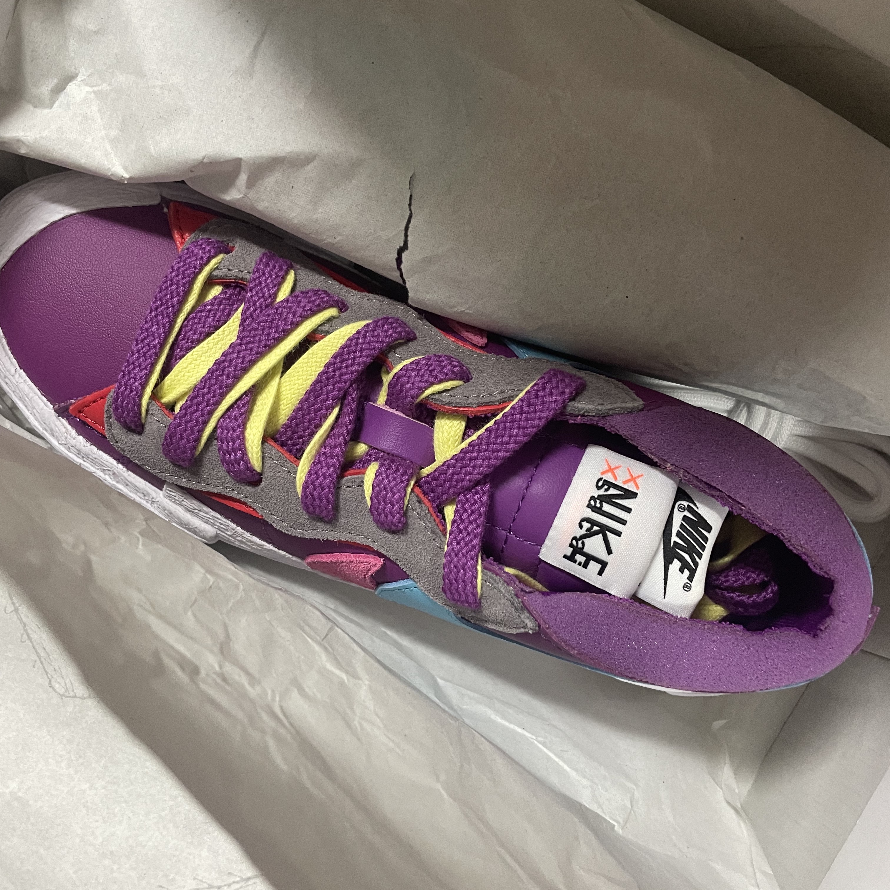 Nike x Sacai x Kaws Blazer Low Purple Dusk 착용 스타일 - 2