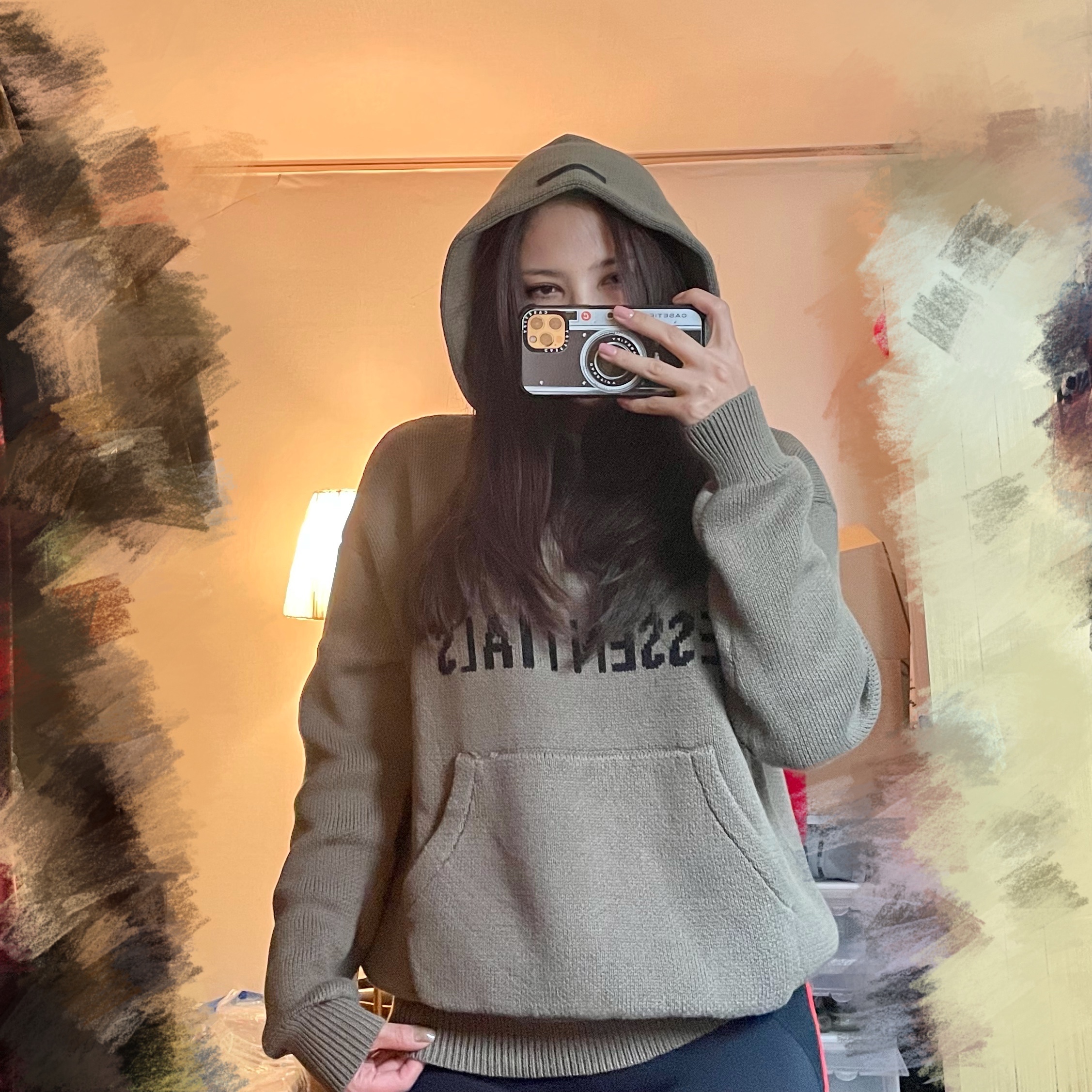 Essentials Knit Pullover Hoodie Harvest - 21FW 착용 스타일 - 2