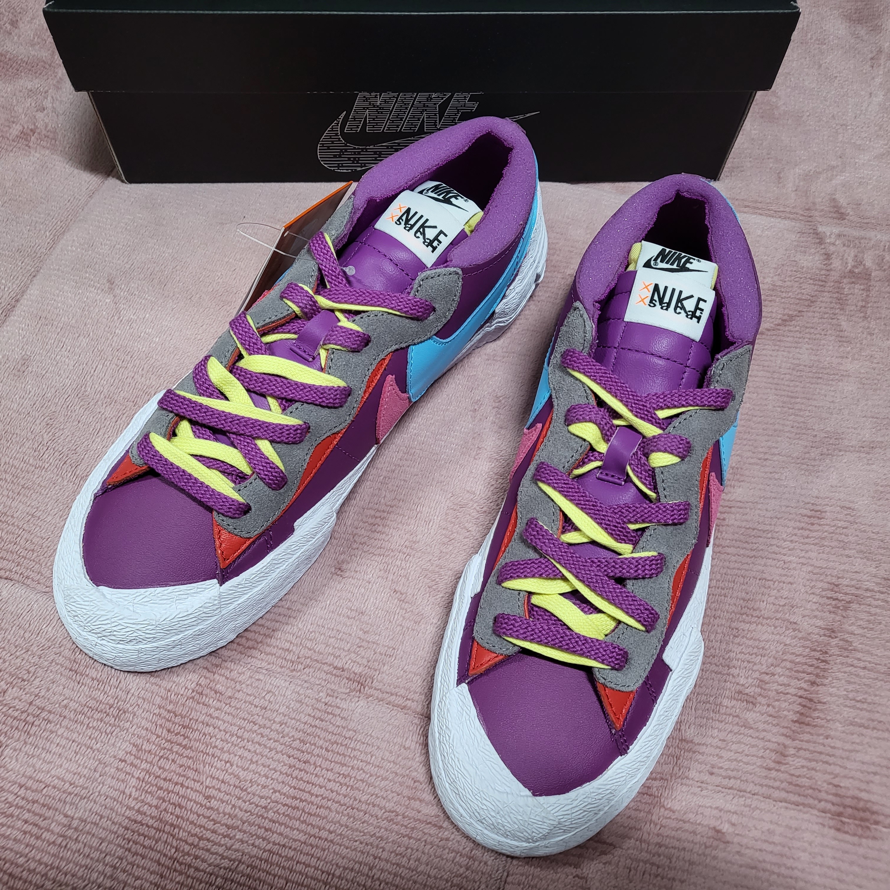 Nike x Sacai x Kaws Blazer Low Purple Dusk 착용 스타일 - 1