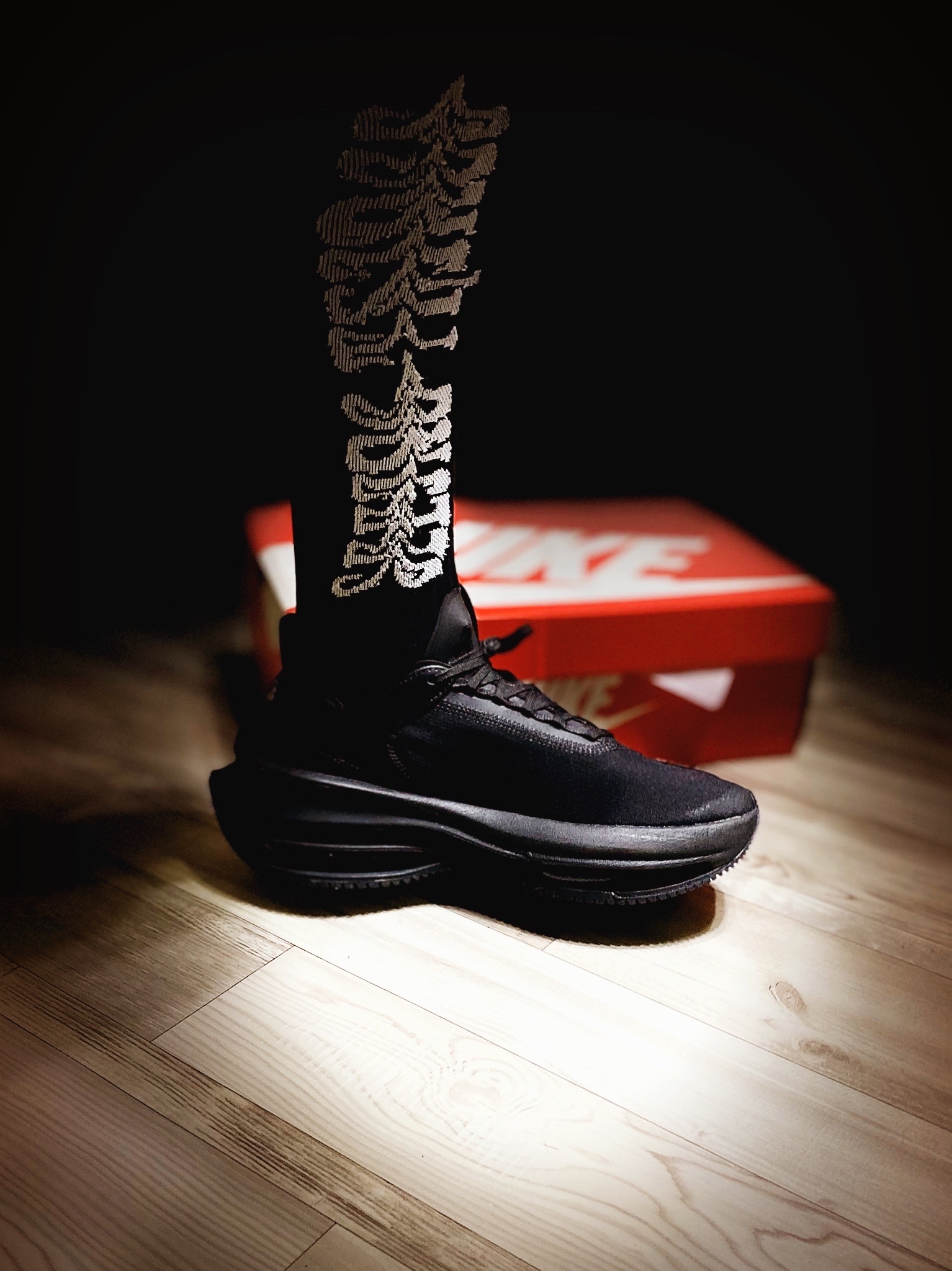 (W) Nike Zoom Double Stacked Smoke Grey 착용 스타일 - 4