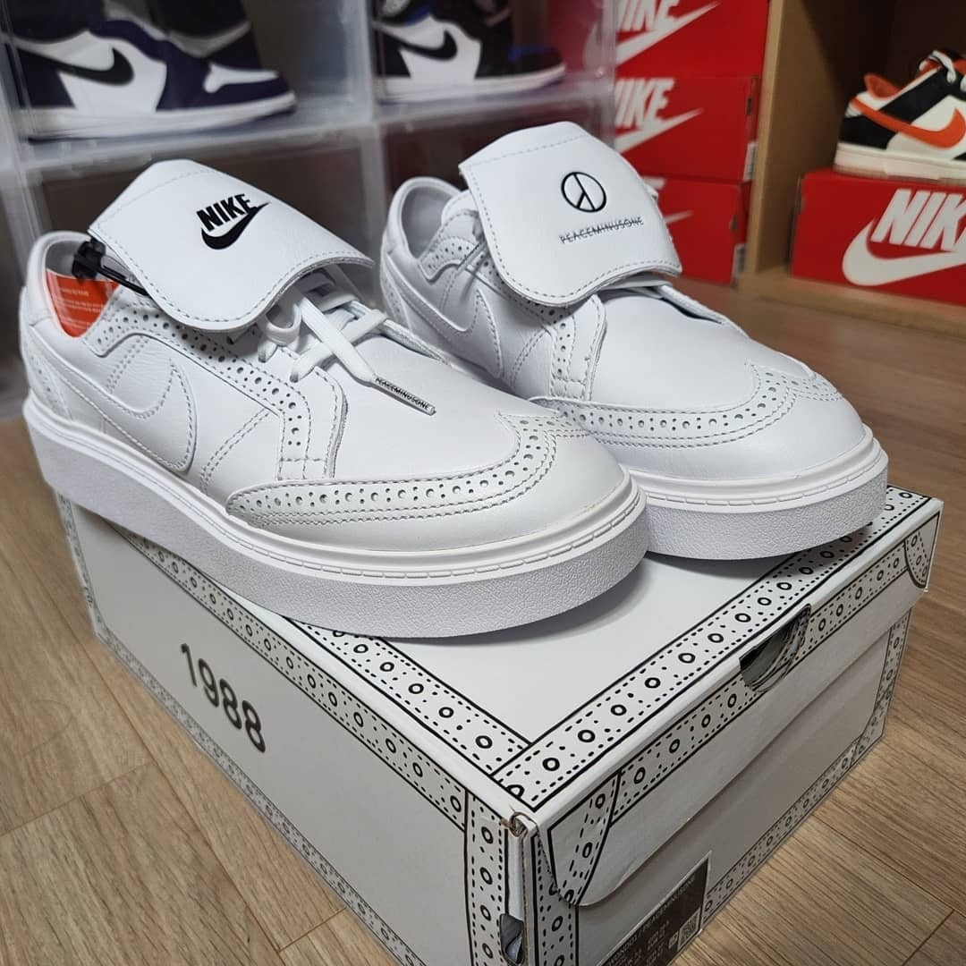 Jordan 1 x Travis Scott x Fragment Retro Low OG SP Military Blue, Nike x Peaceminusone Air Force 1 Low Para-Noise 착용 스타일 - 3