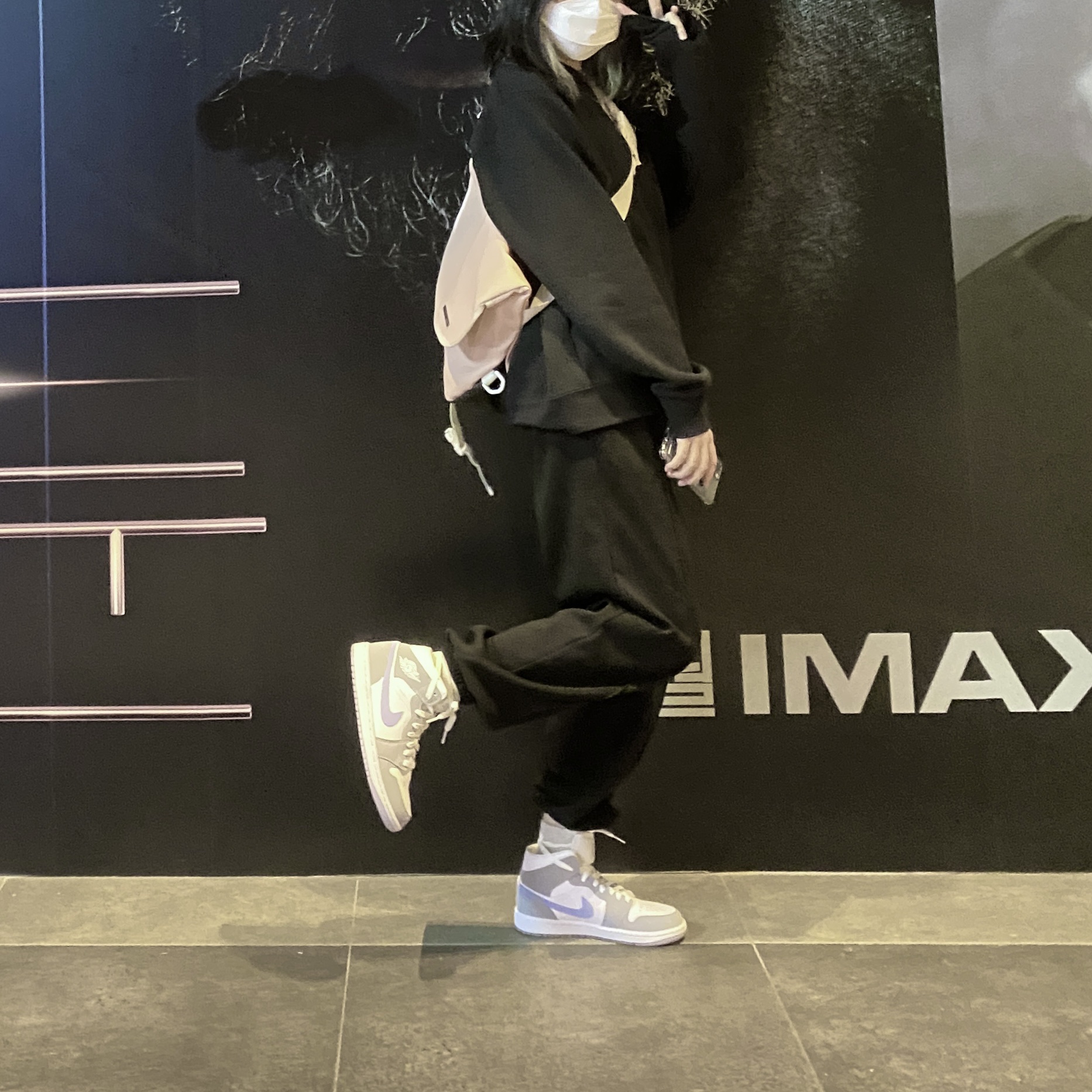 (W) Jordan 1 Mid Wolf Grey 착용 스타일