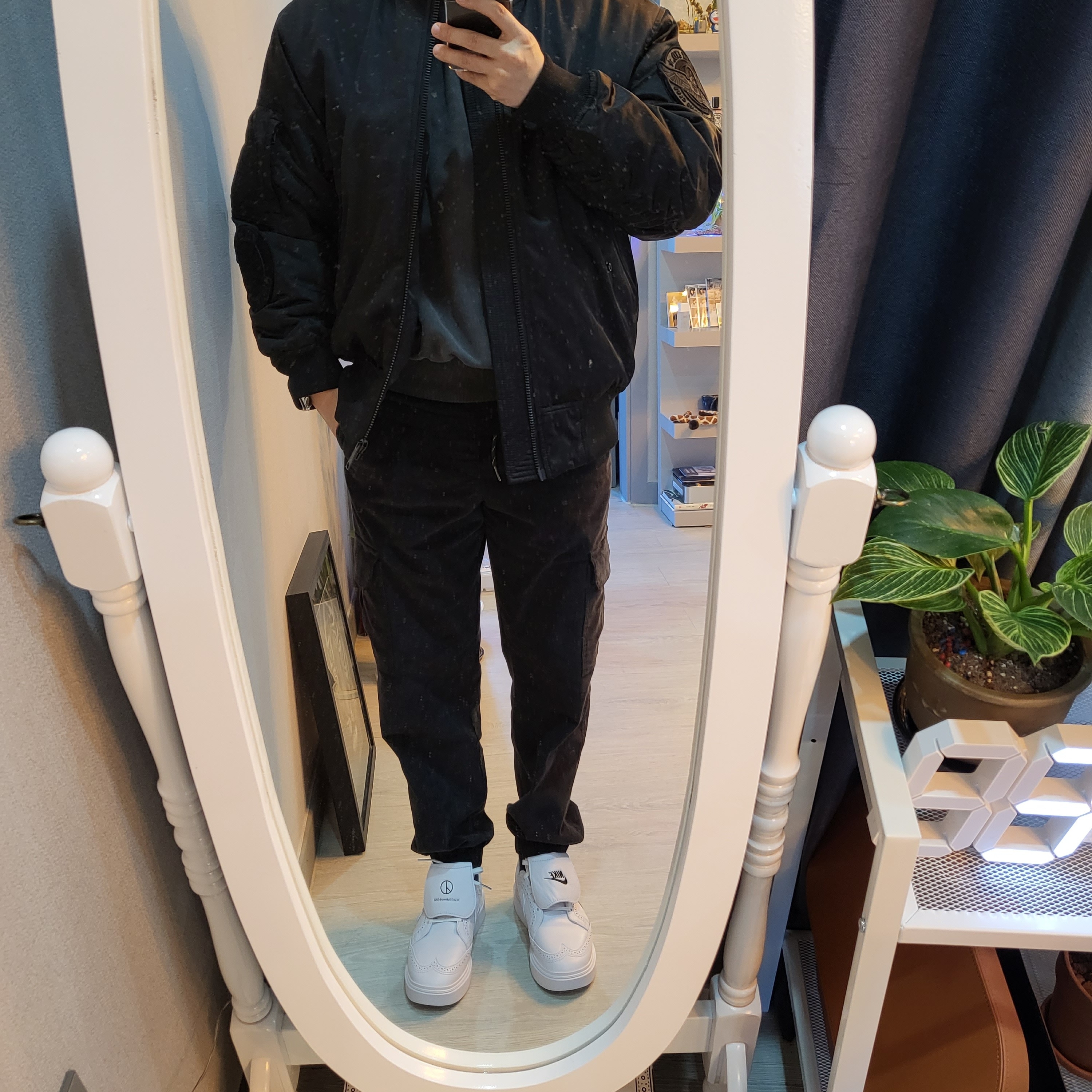 Nike x Peaceminusone Kwondo1 White 착용 스타일 - 1