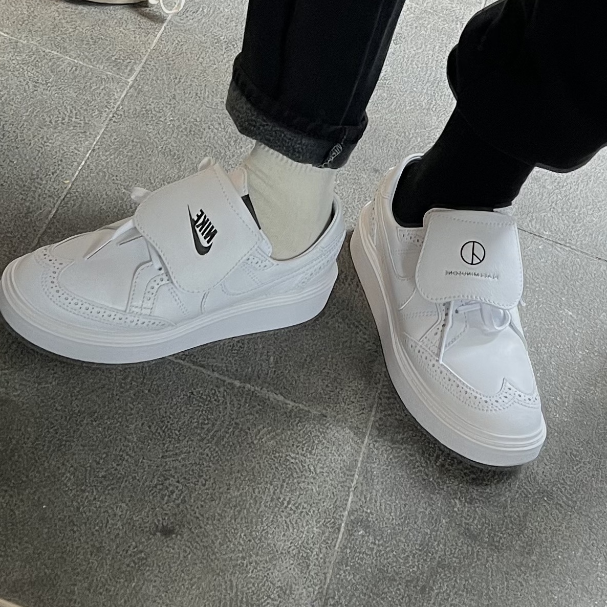 Nike x Peaceminusone Kwondo1 White 착용 스타일 - 3