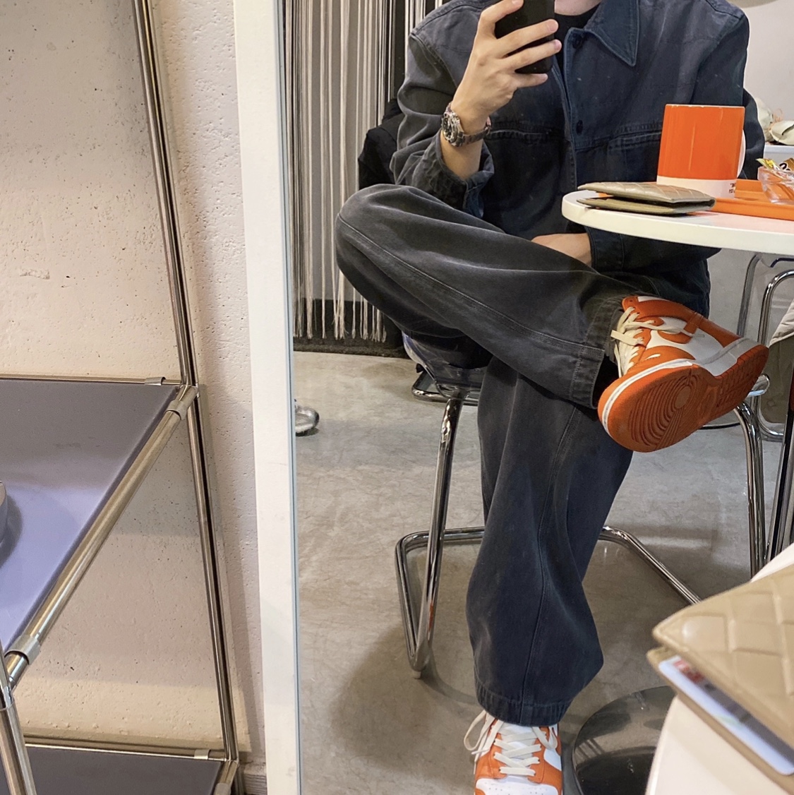Nike Dunk High Retro Orange Blaze, Rolex Submariner Date 41mm 126610LN Black Oyster 착용 스타일 - 2
