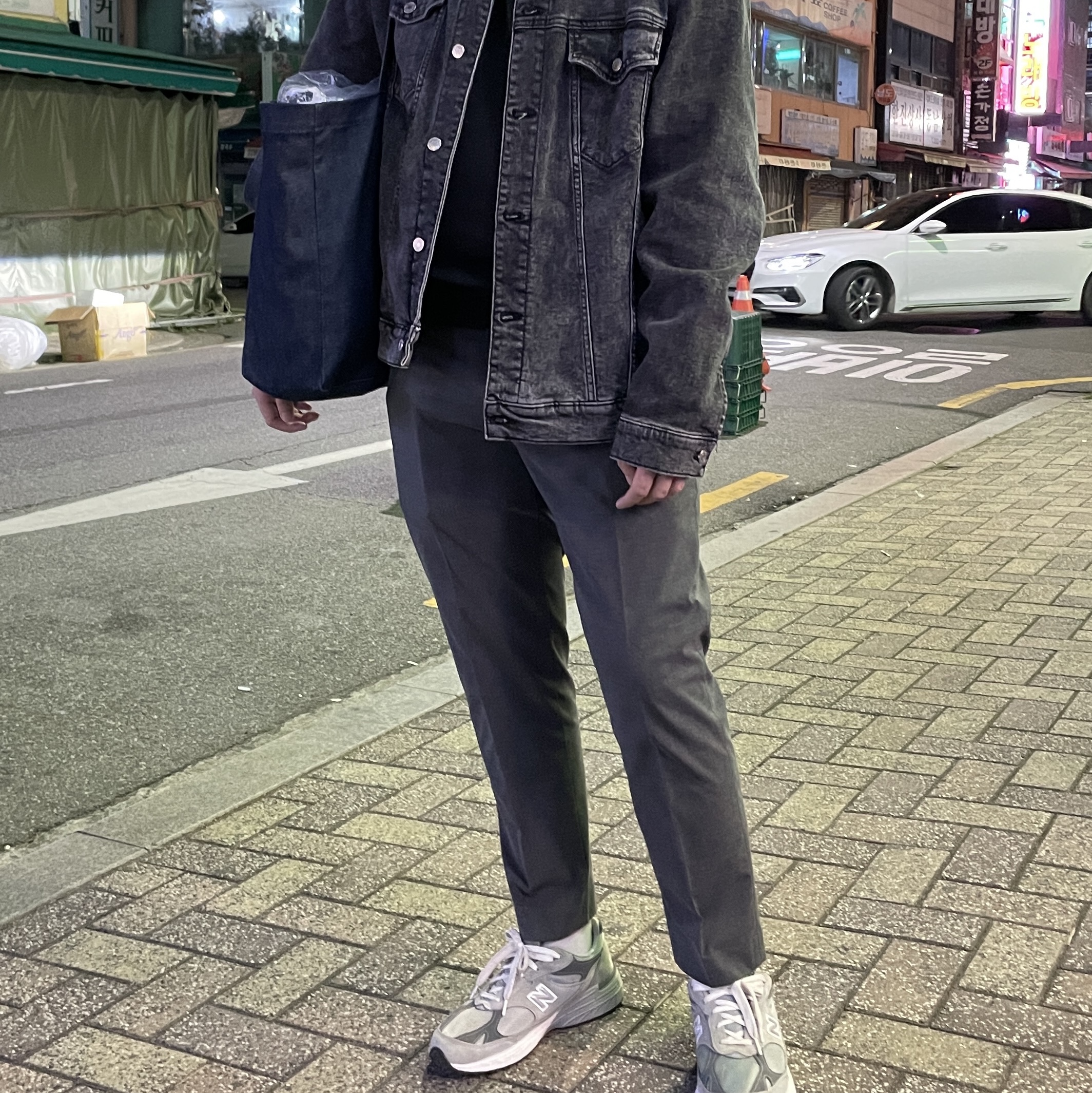 (W) New Balance 993 Made in USA Grey - D Wide 착용 스타일