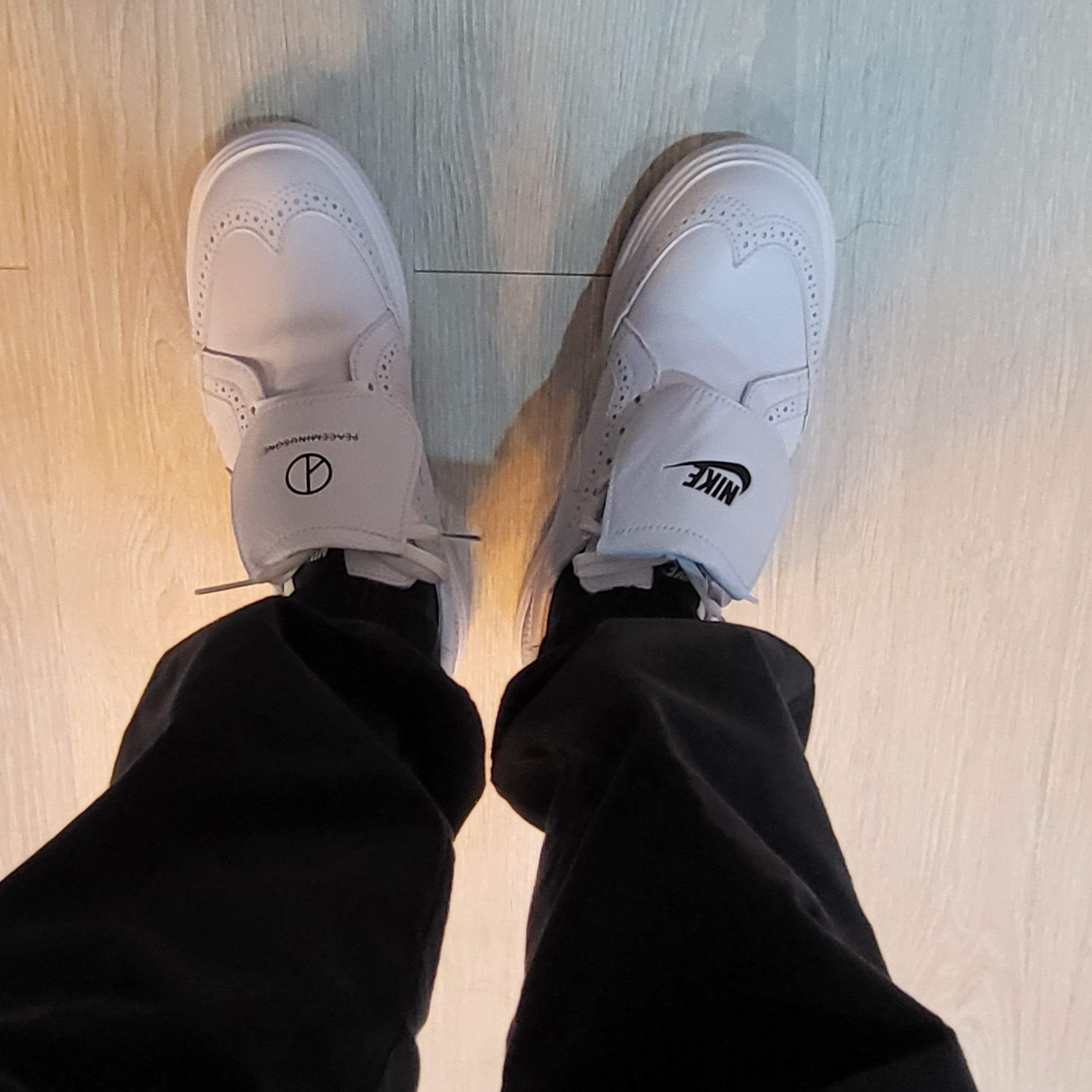 Nike x Peaceminusone Kwondo1 White 착용 스타일 - 2
