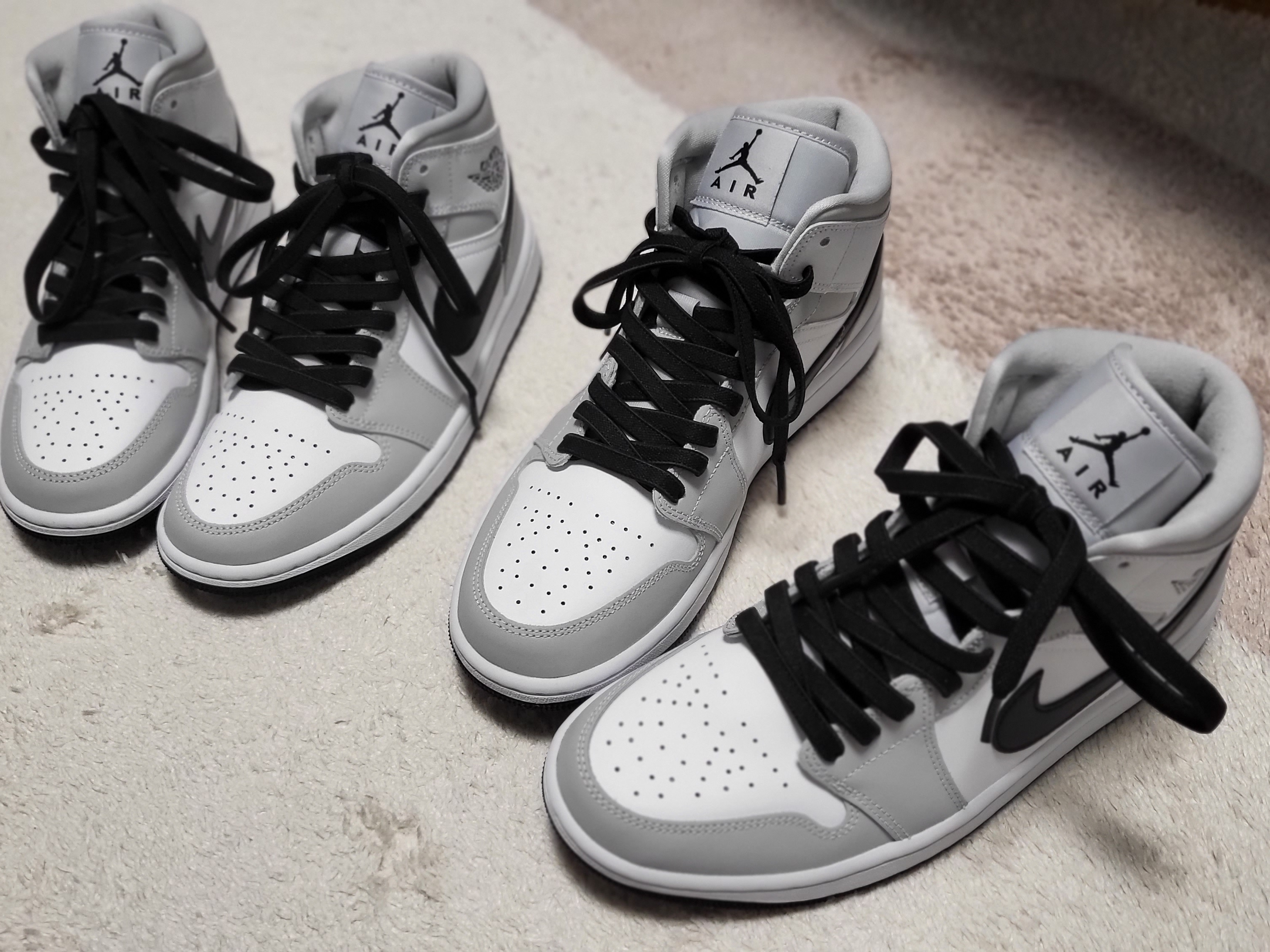 (W) Jordan 1 Mid Grey Fog 착용 스타일 - 2