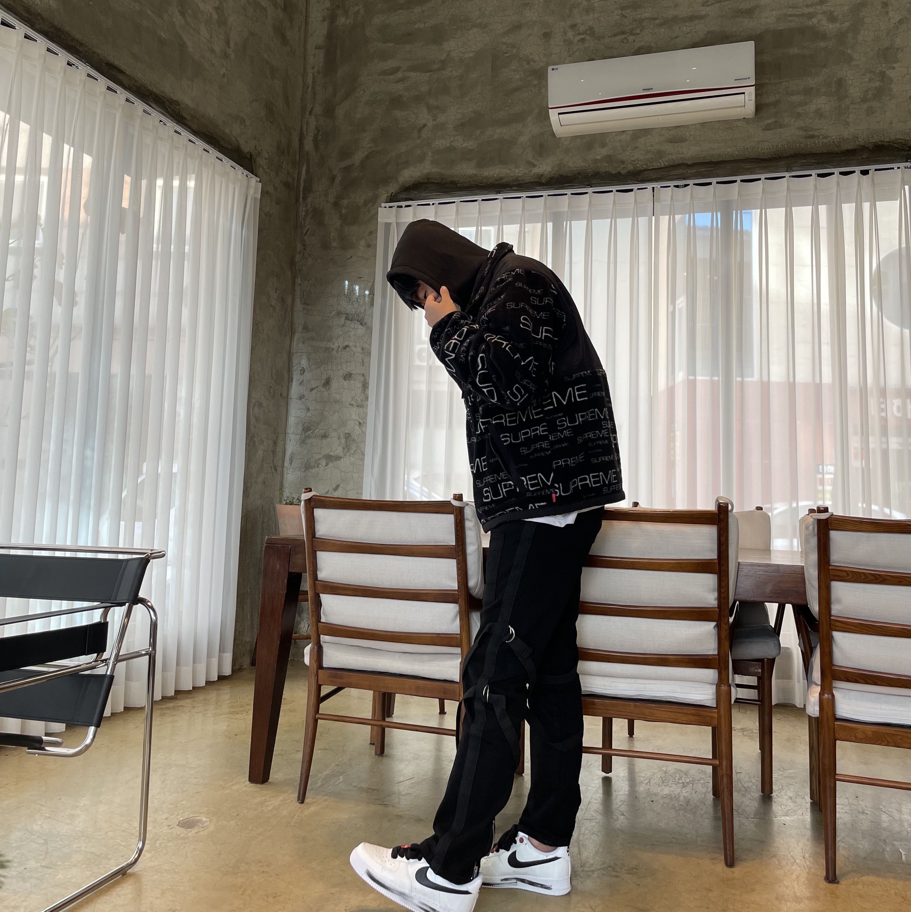 Supreme x The North Face Steep Tech Fleece Jacket Black - 21FW, Nike x Peaceminusone Air Force 1 Low Para-Noise 2.0 착용 스타일