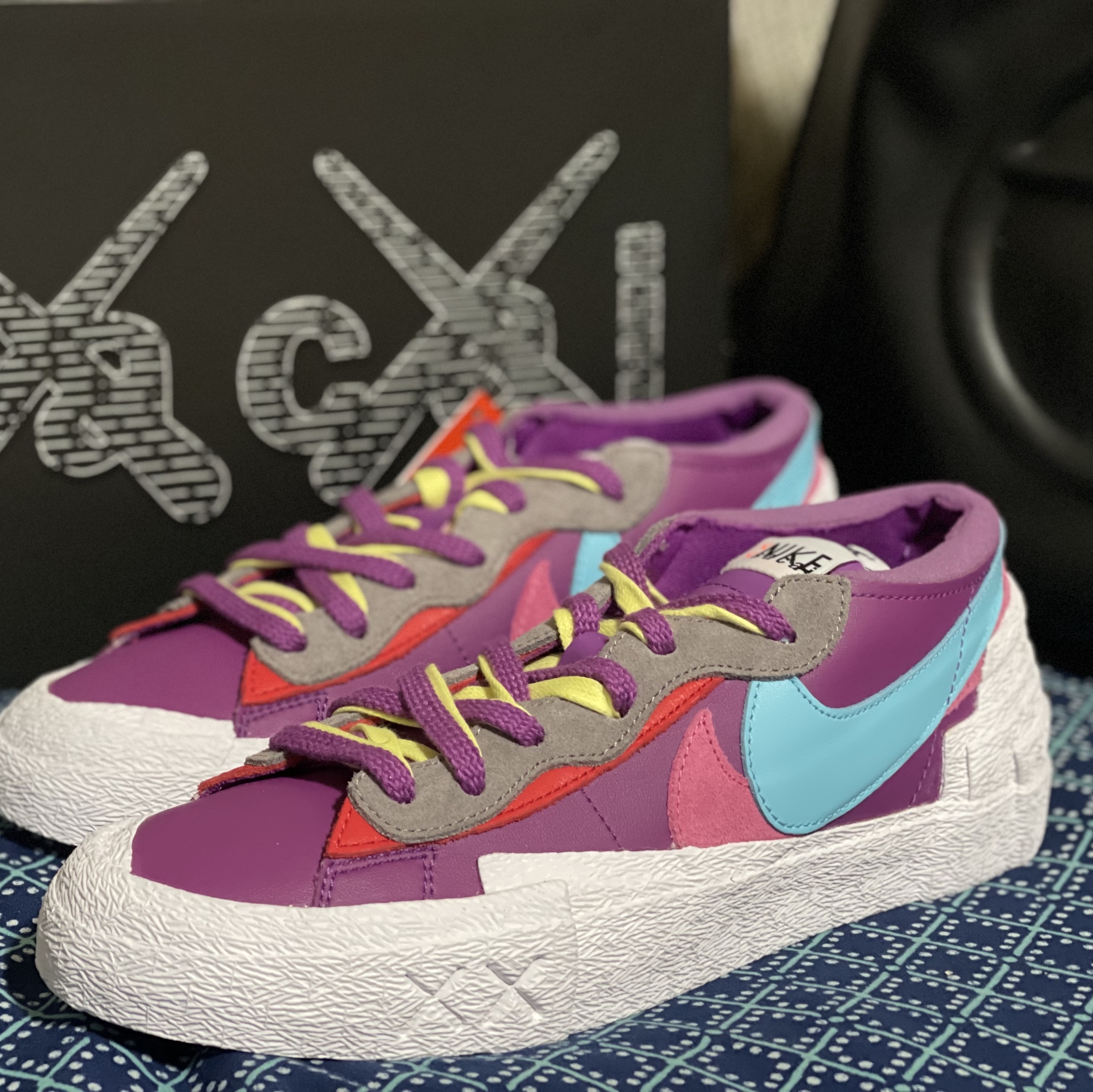 Nike x Sacai x Kaws Blazer Low Purple Dusk 착용 스타일