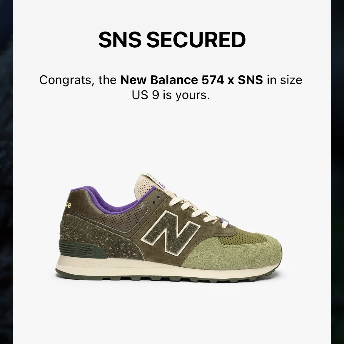 New Balance x SNS 574 Green Purple 착용 스타일