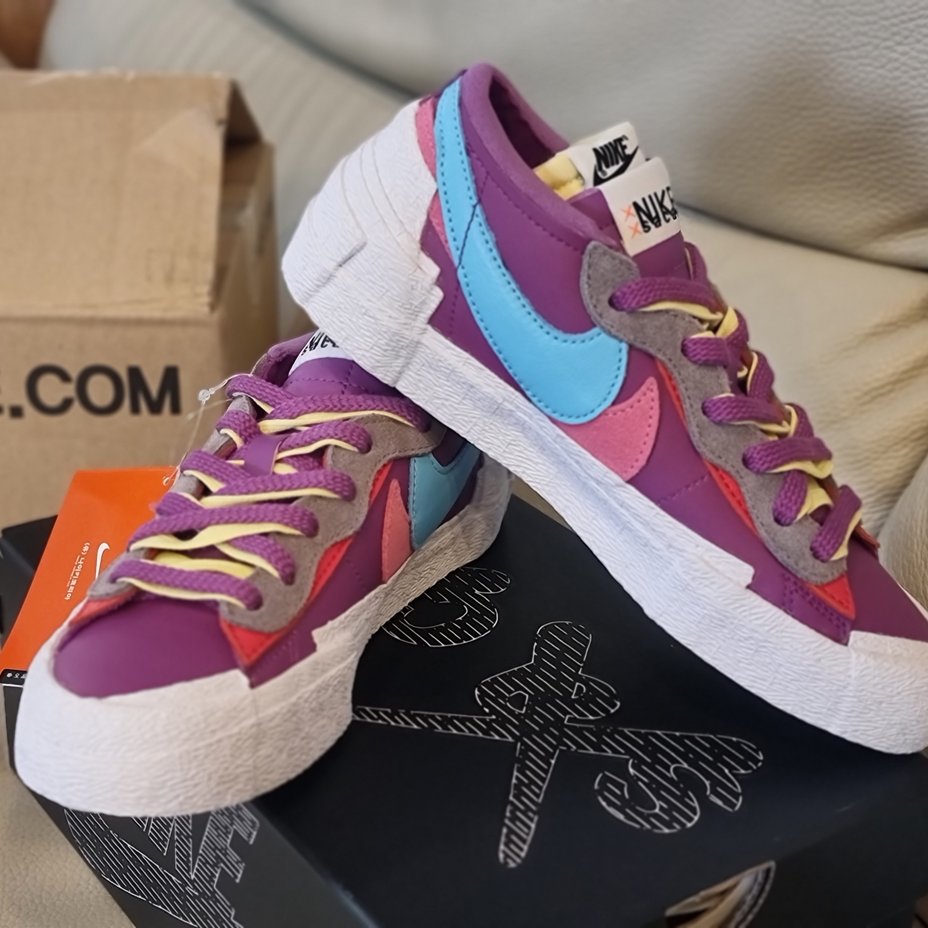 Nike x Sacai x Kaws Blazer Low Purple Dusk 착용 스타일 - 1