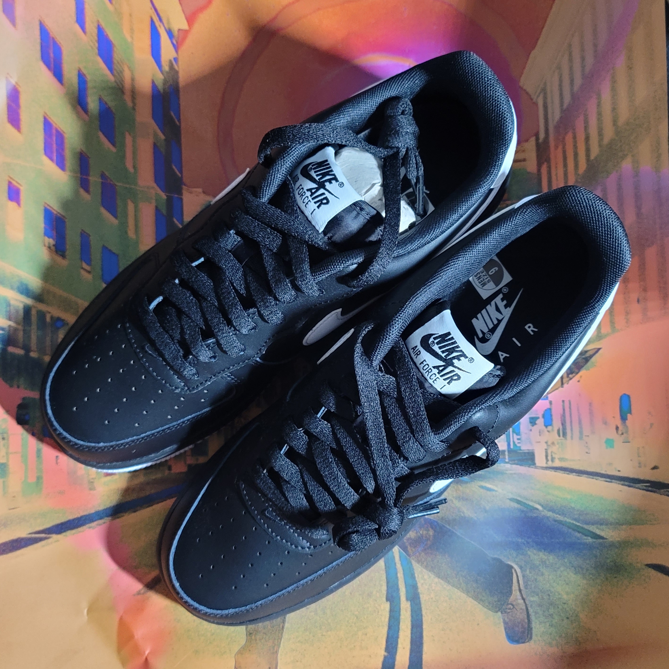Nike Air Force 1 '07 Low Black White 착용 스타일 - 1