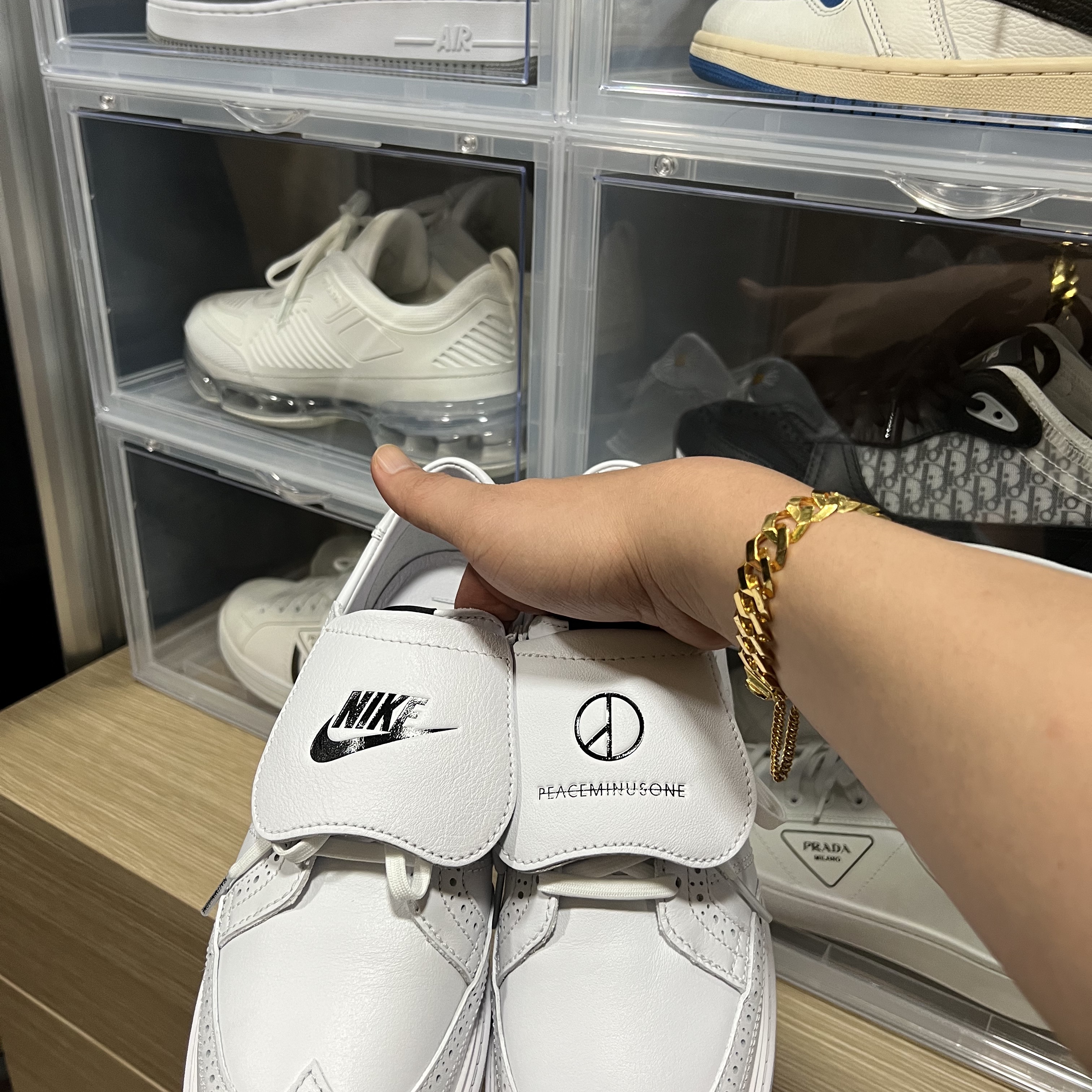Nike x Peaceminusone Kwondo1 White 착용 스타일 - 2