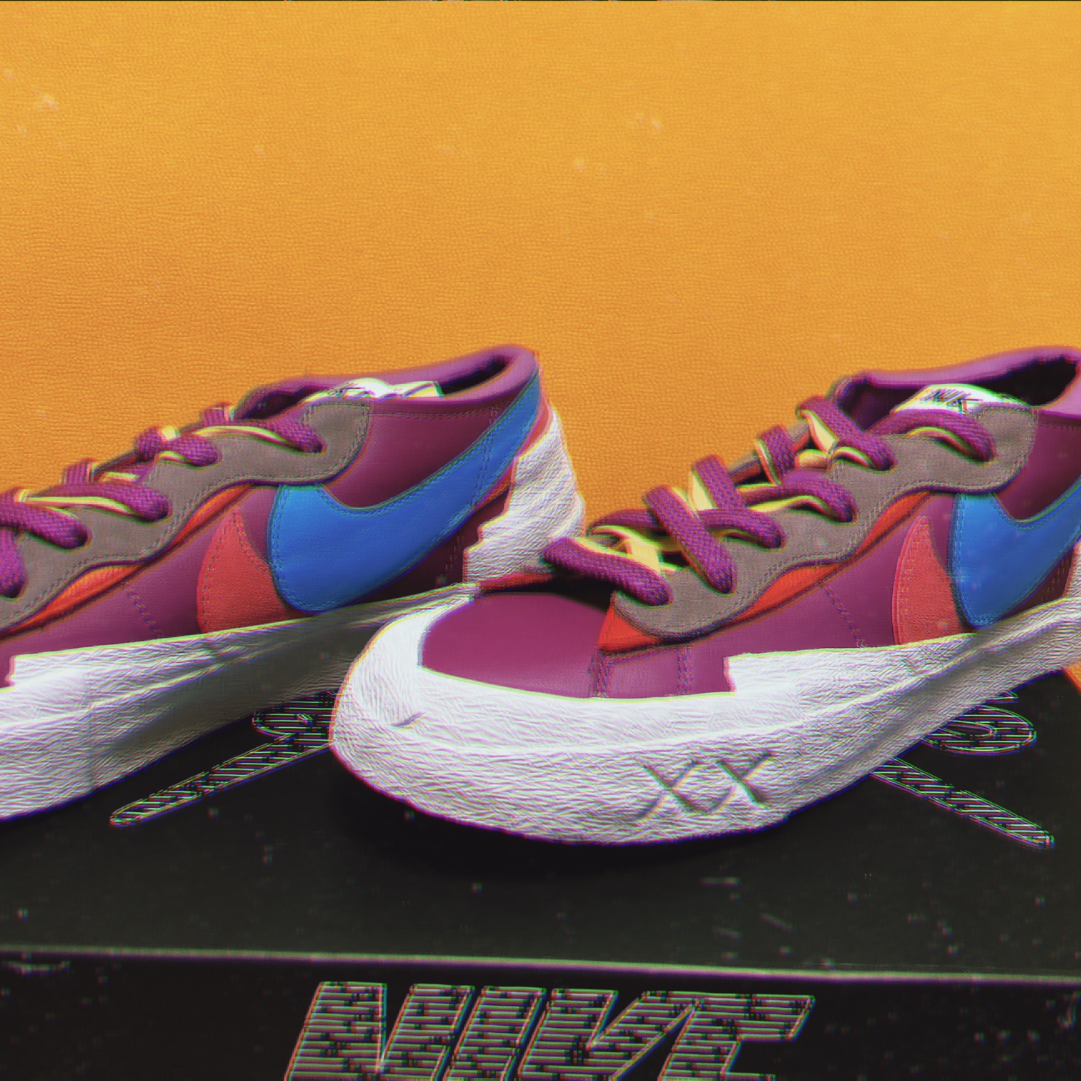 Nike x Sacai x Kaws Blazer Low Purple Dusk 착용 스타일 - 3
