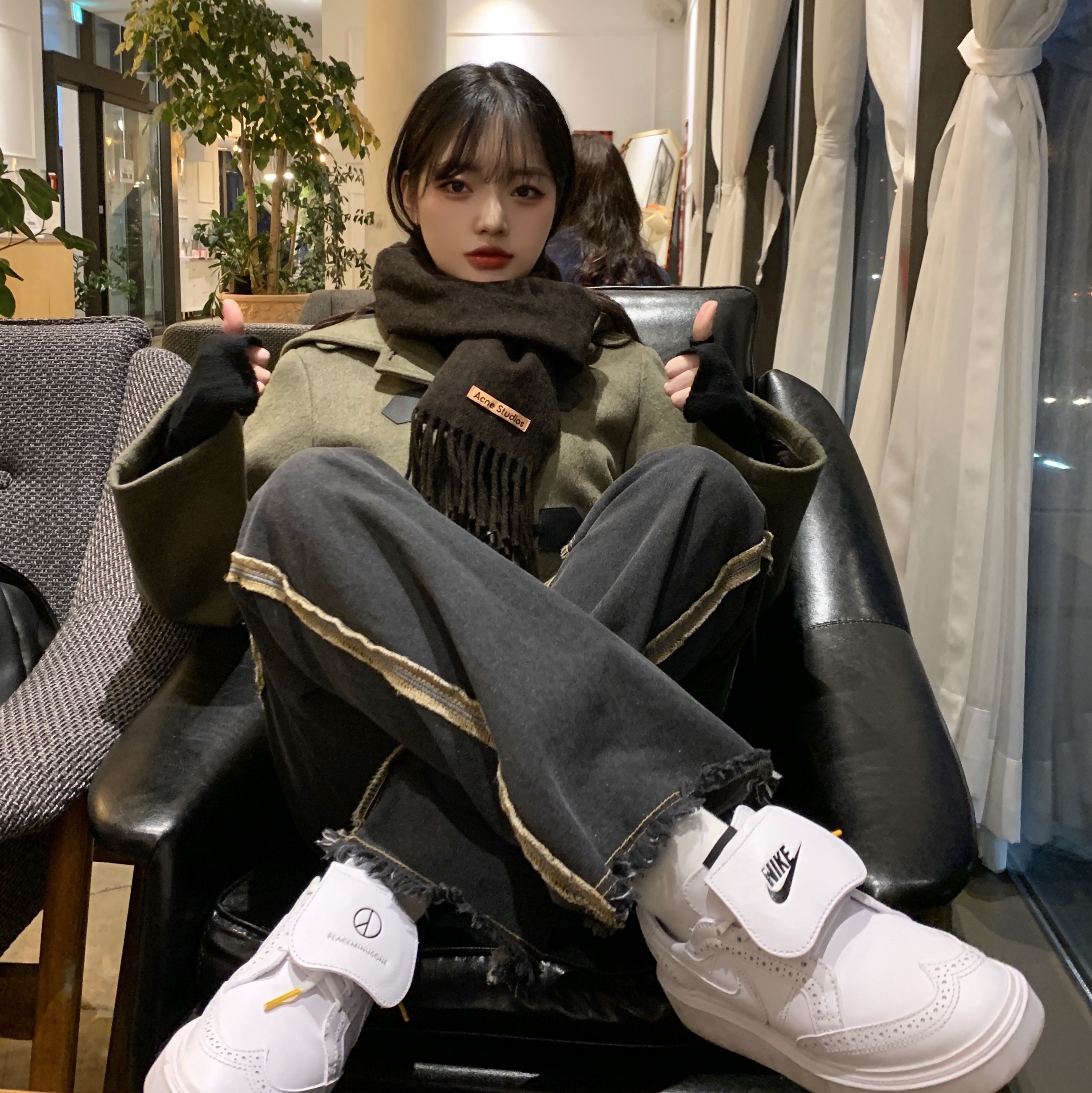 Nike x Peaceminusone Kwondo1 White 착용 스타일