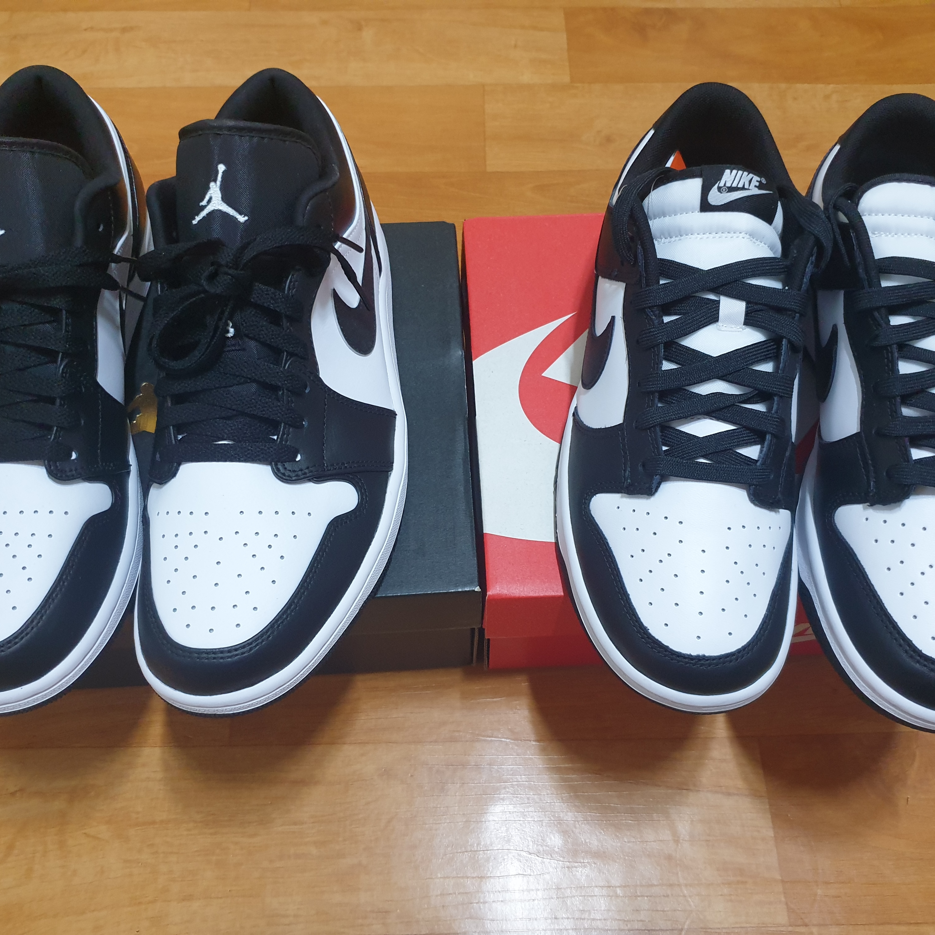 Jordan 1 Low Black Particle Grey, Nike Dunk Low Retro Black 착용 스타일 - 4
