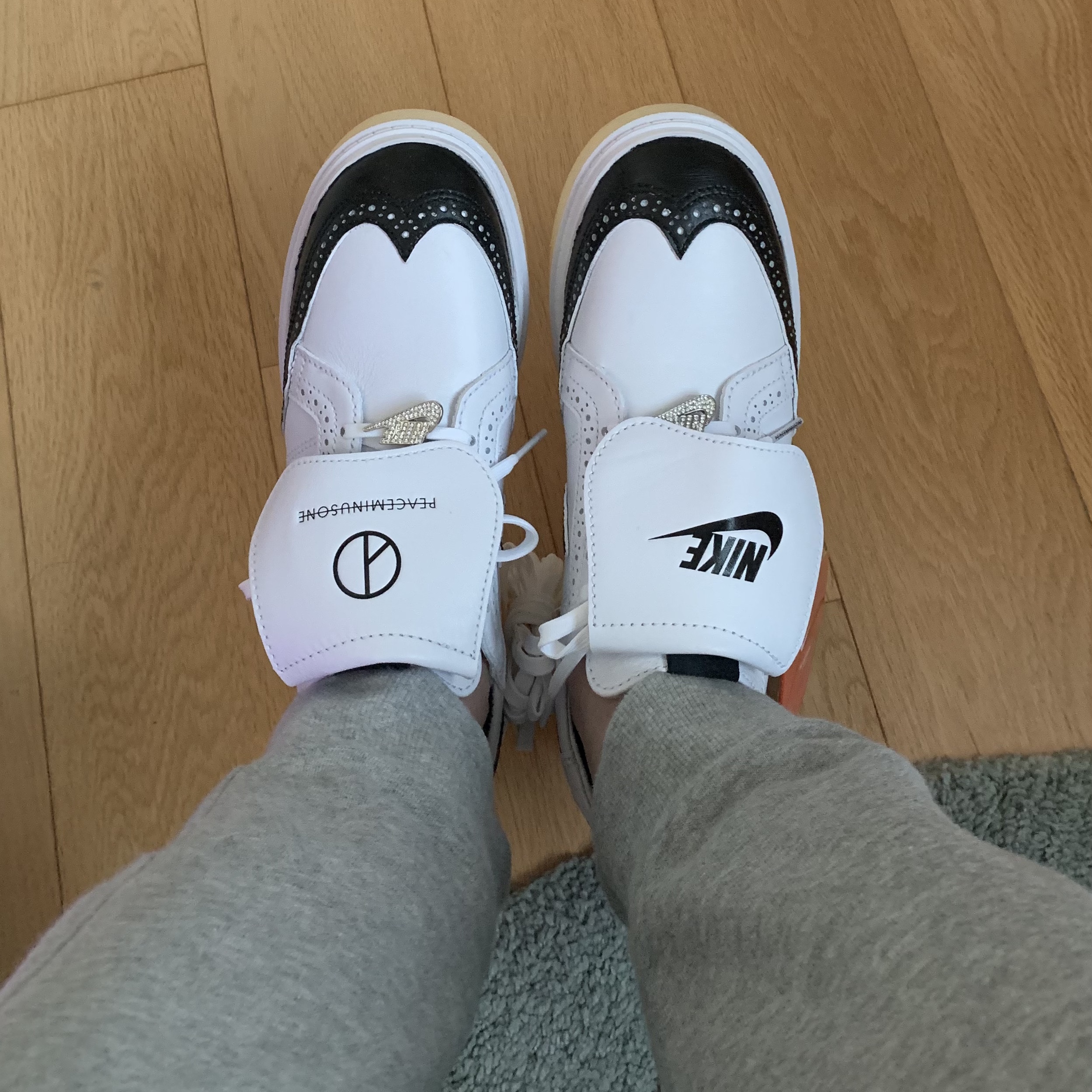 Nike x Peaceminusone Kwondo1 White 착용 스타일 - 2