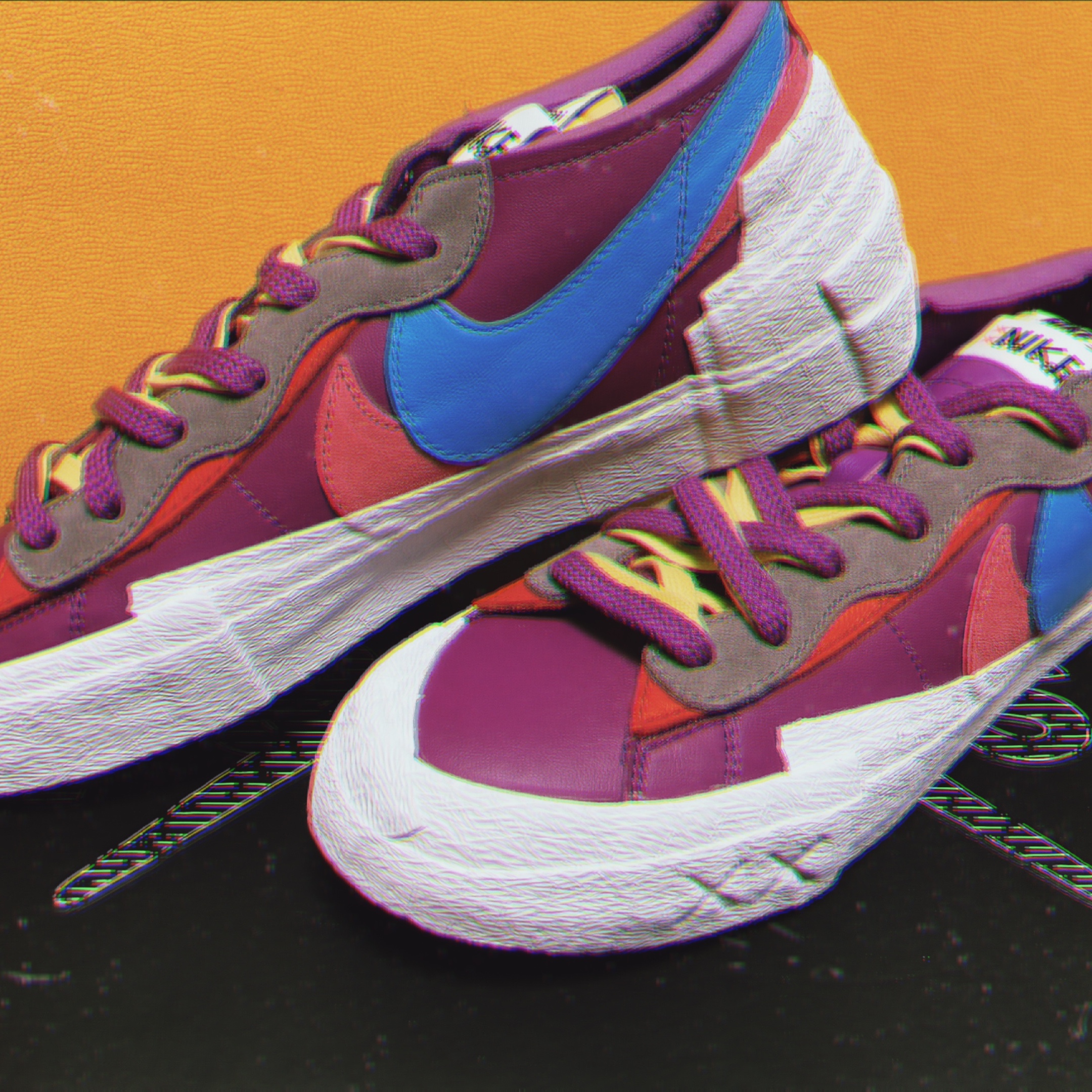 Nike x Sacai x Kaws Blazer Low Purple Dusk 착용 스타일 - 2