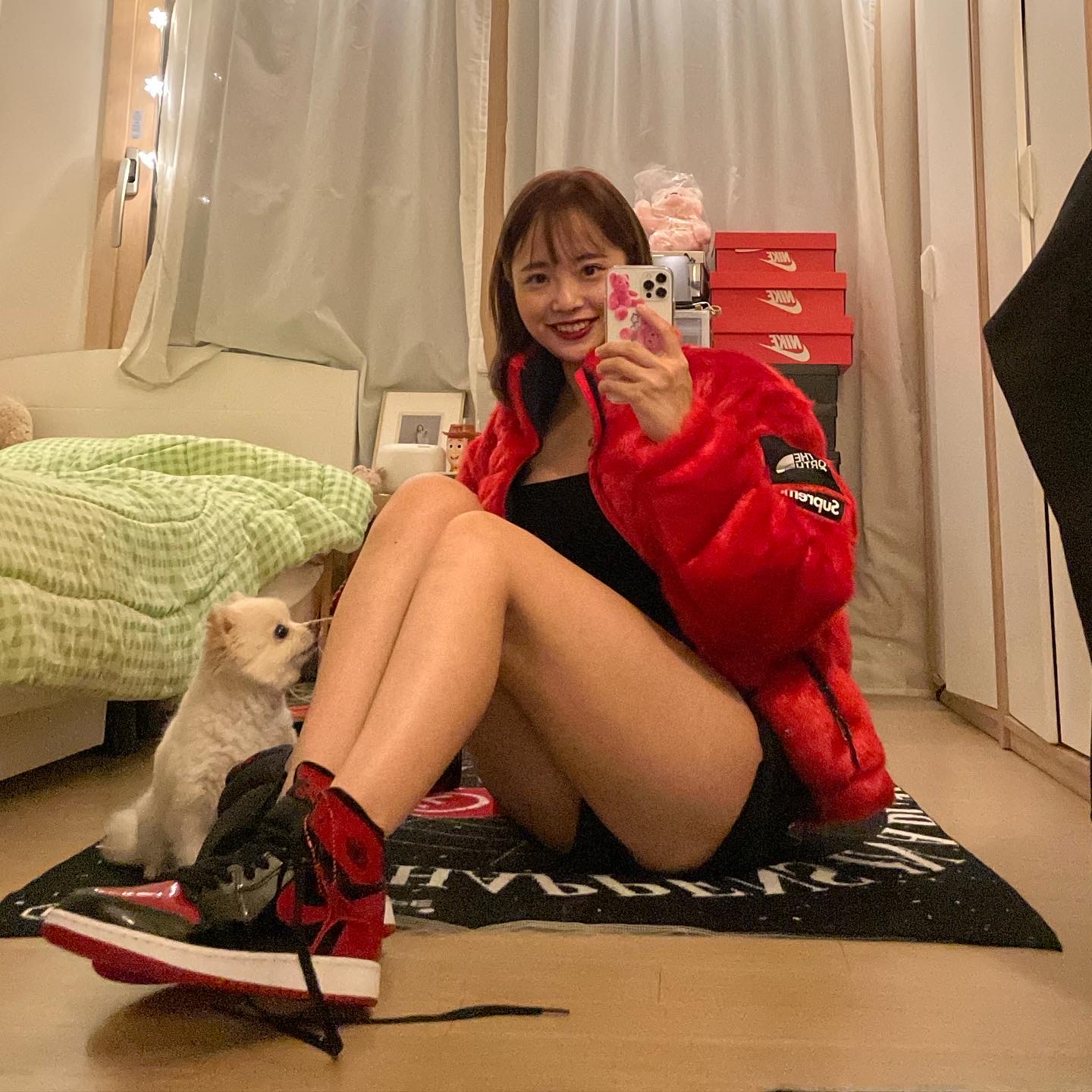 (GS) Jordan 1 Retro High OG Patent Bred, Jordan 1 Retro High OG Patent Bred 착용 스타일 - 3