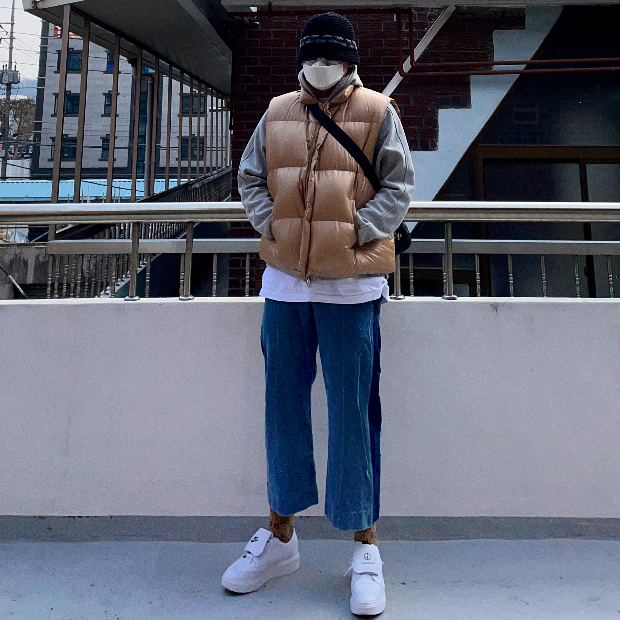 Nike x Peaceminusone Kwondo1 White 착용 스타일