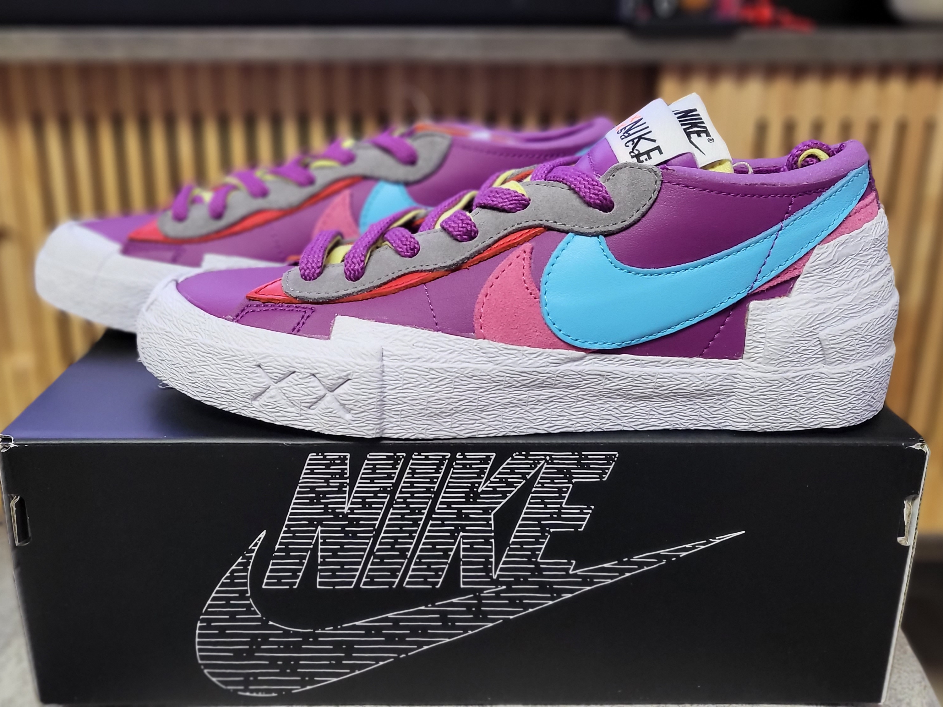 Nike x Sacai x Kaws Blazer Low Purple Dusk 착용 스타일 - 1
