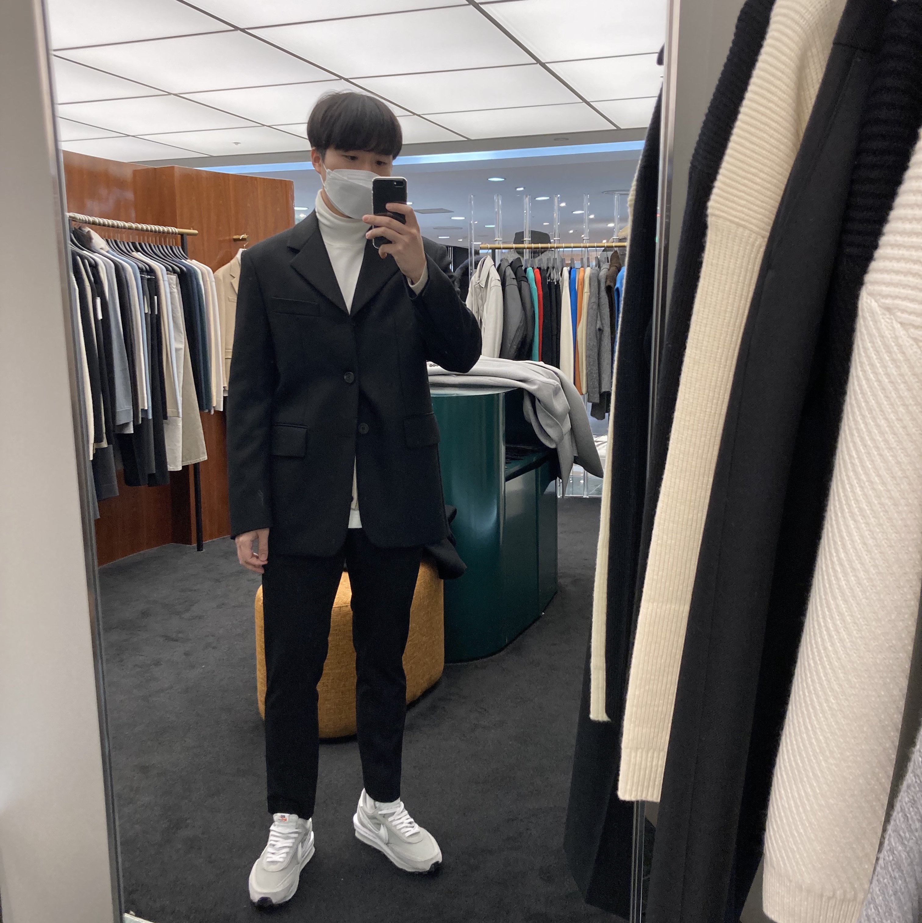 Nike x Sacai x Fragment LDWaffle Light Smoke Grey 착용 스타일 - 1