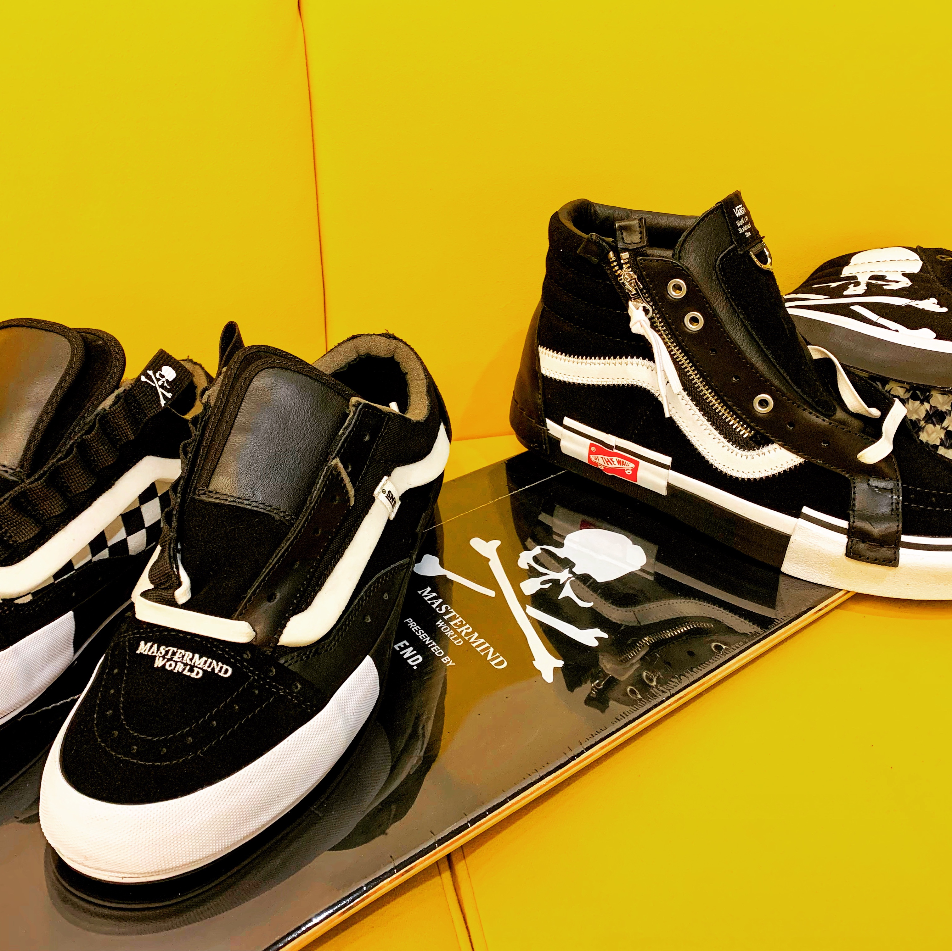 Vans Vault x Mastermind x END. Old Skool Cap LX Black, Vans Vault x Mastermind x END. Sk8-Hi Cap LX Black 착용 스타일
