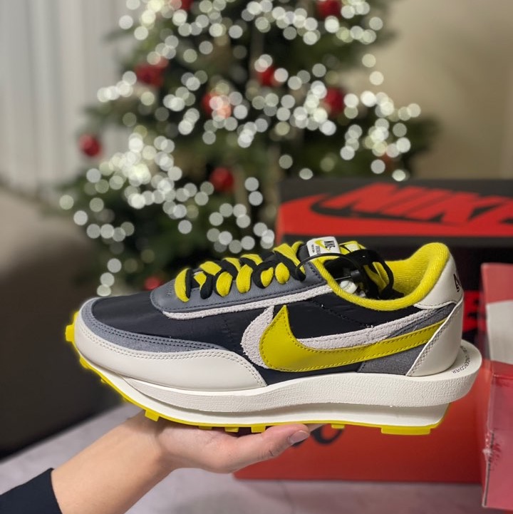 Nike x Sacai x Undercover LDWaffle Black Bright Citron 착용 스타일 - 4