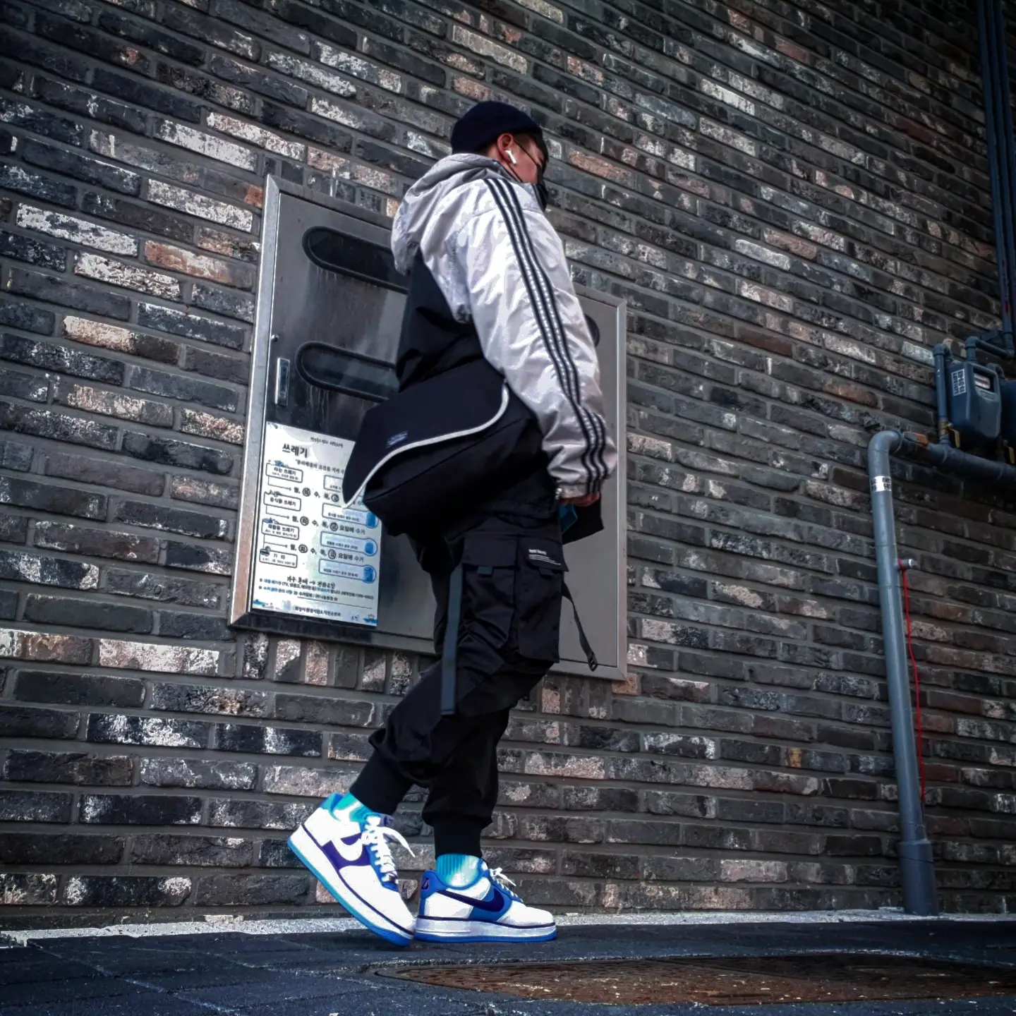 Nike x NBA Air Force 1 '07 LV8 EMB White and Coast Field 착용 스타일 - 1