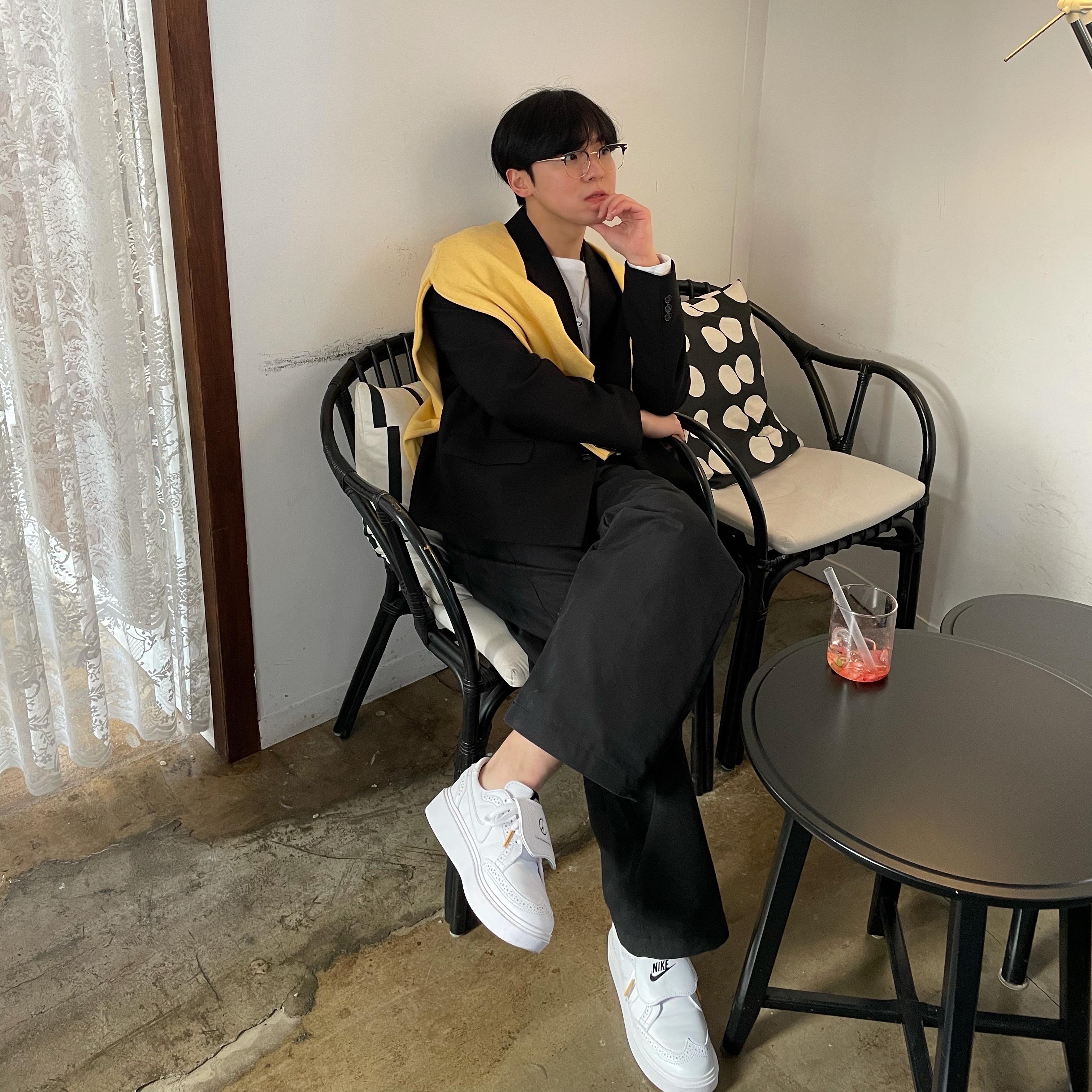 Nike x Peaceminusone Kwondo1 White 착용 스타일 - 1