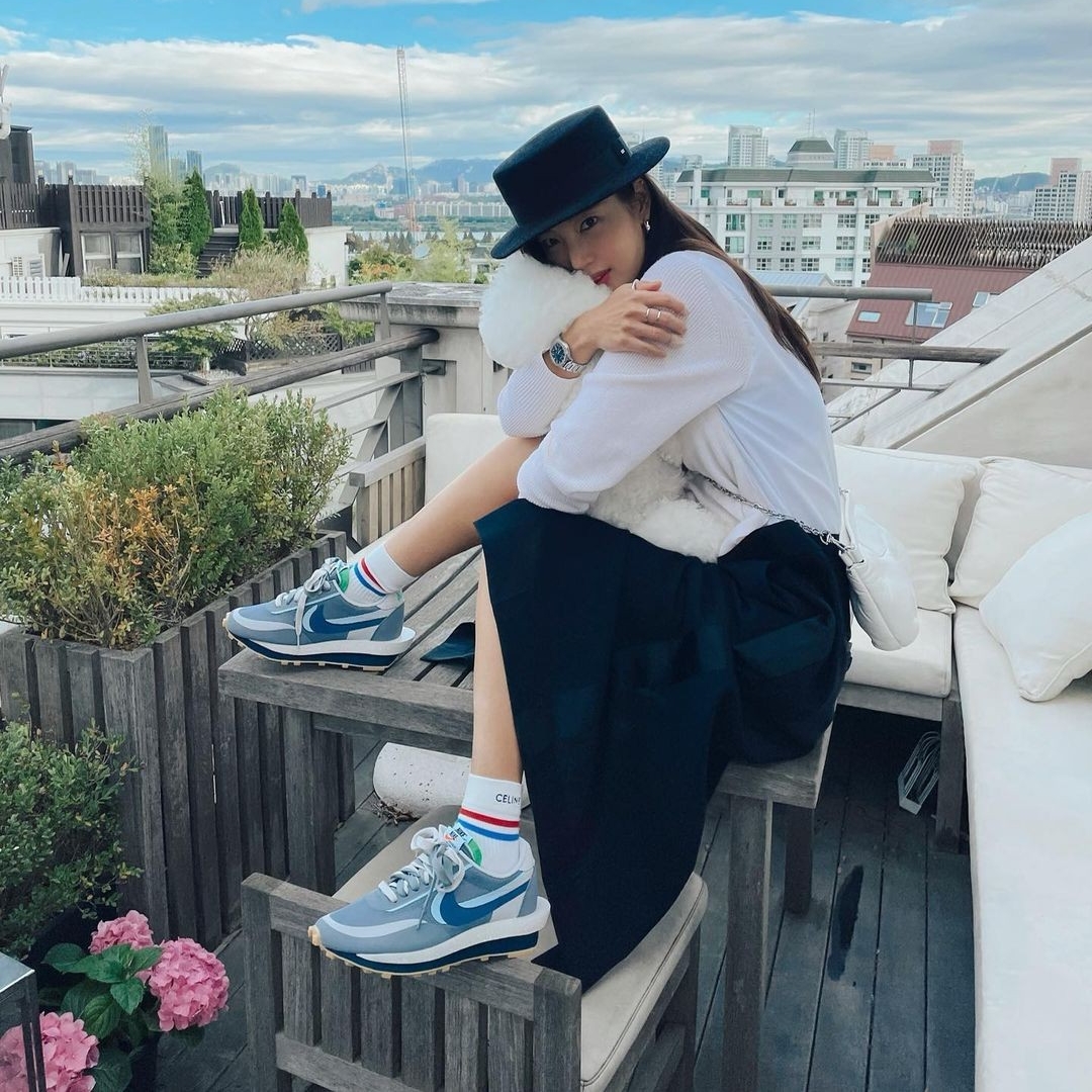 Nike x Sacai x Clot LDWaffle Cool Grey 착용 스타일 - 1