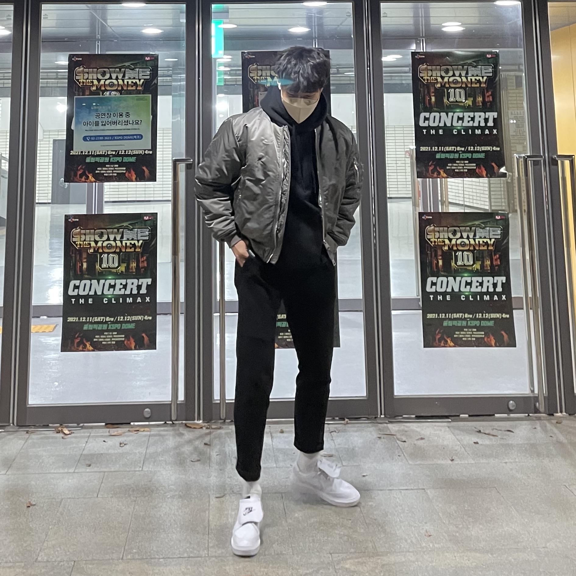 Nike x Peaceminusone Kwondo1 White 착용 스타일