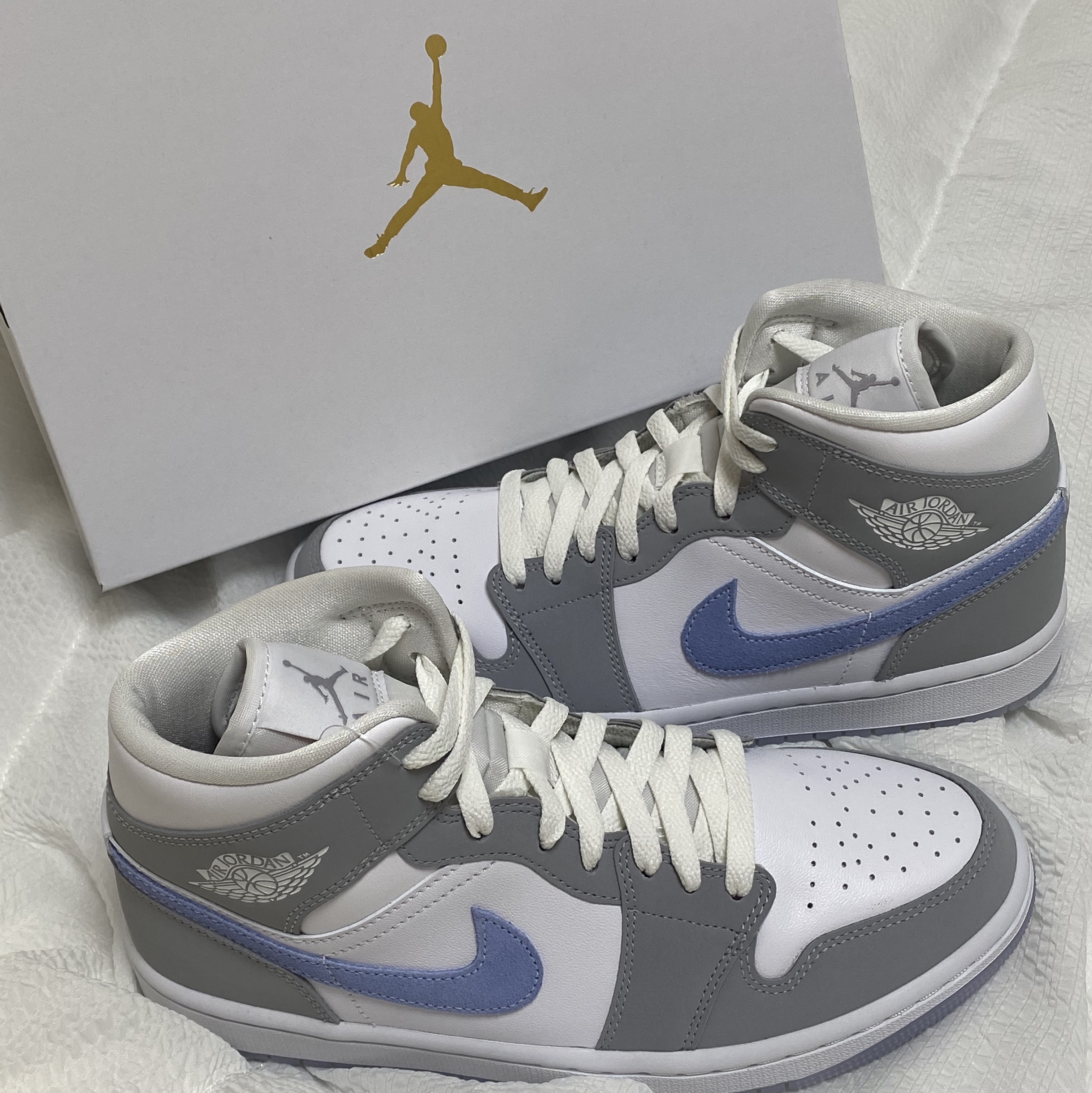 (W) Jordan 1 Mid Wolf Grey 착용 스타일
