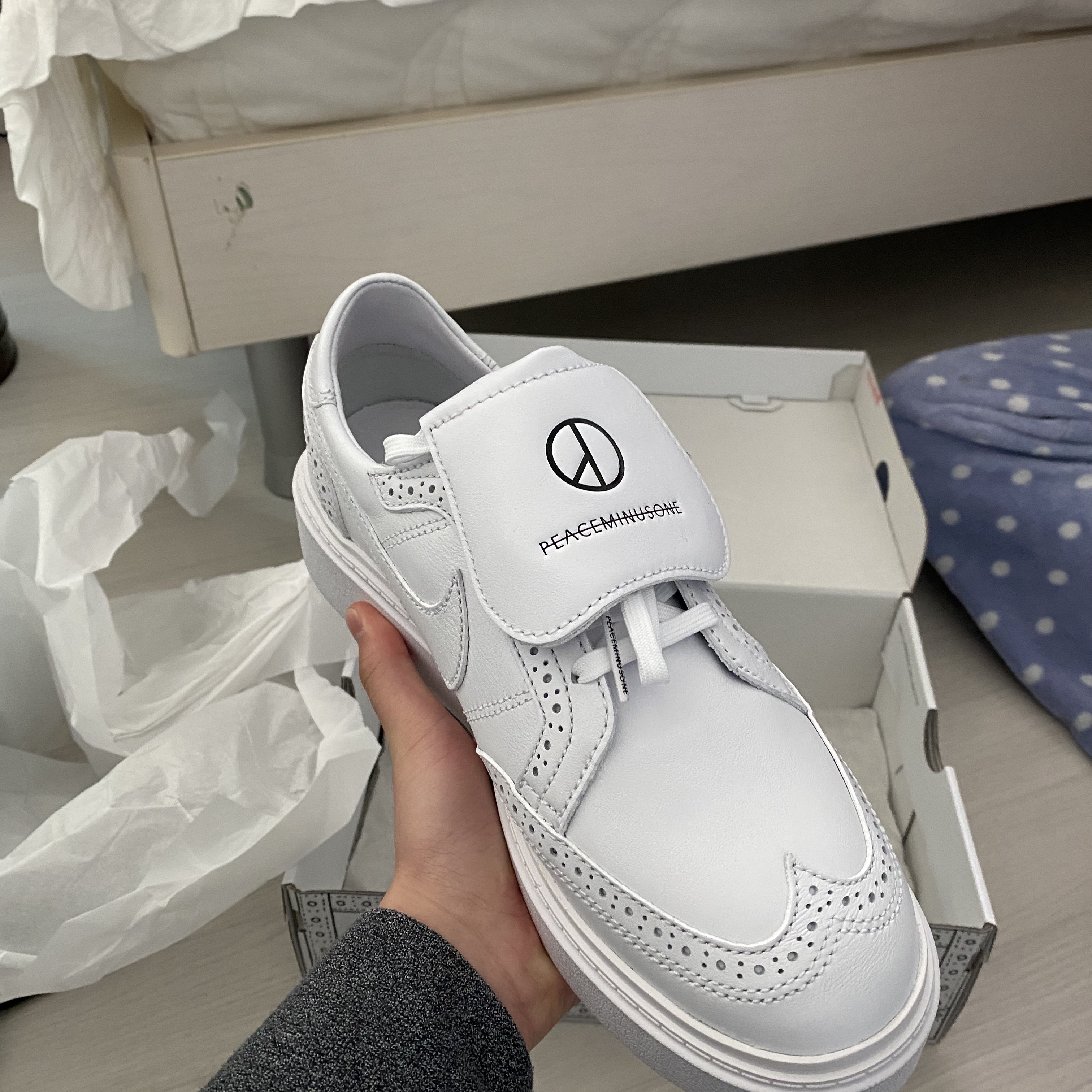 Nike x Peaceminusone Kwondo1 White 착용 스타일 - 2