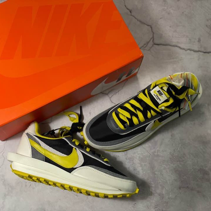 Nike x Sacai x Undercover LDWaffle Black Bright Citron 착용 스타일 - 1
