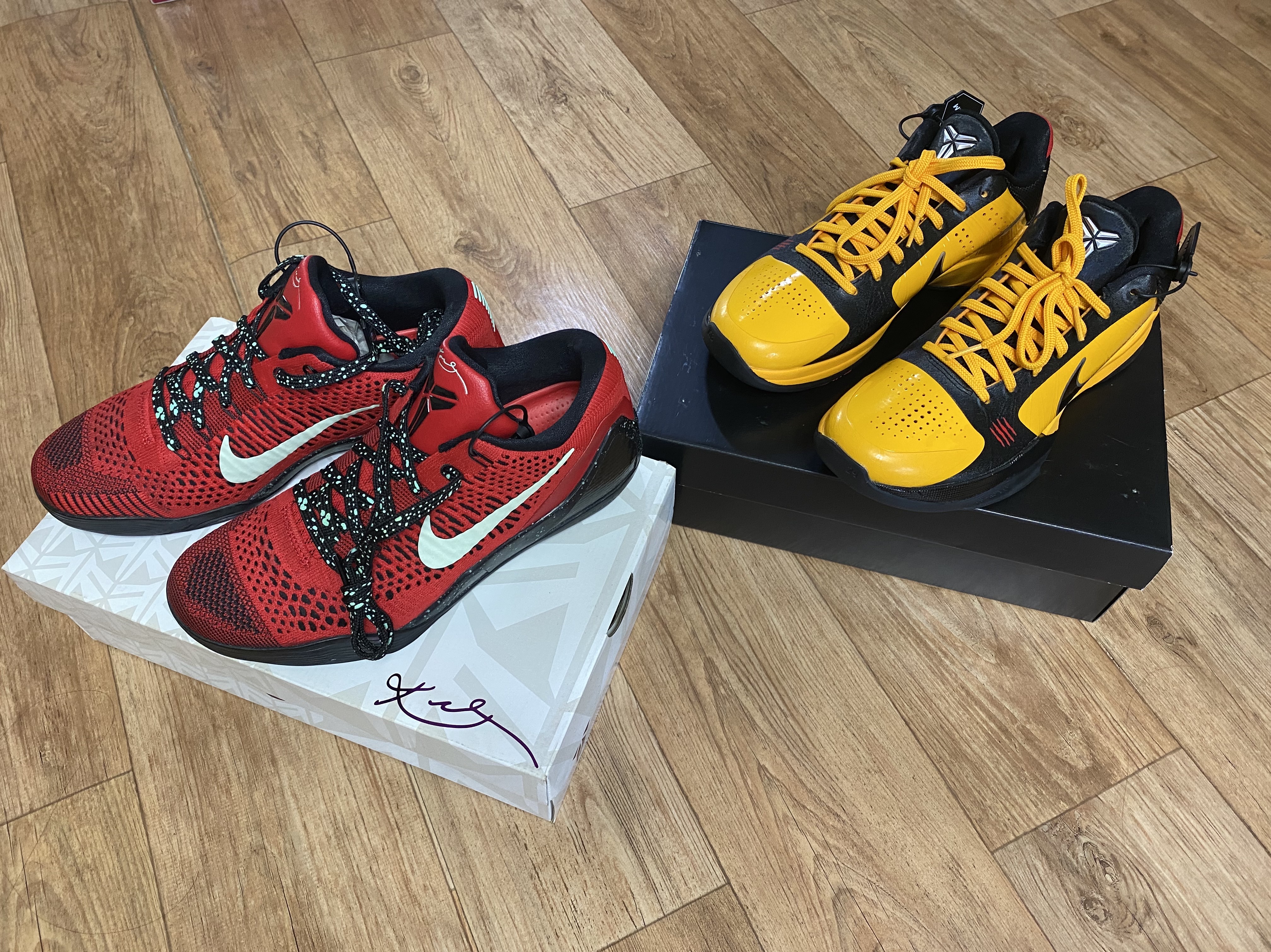 Nike Kobe 9 Elite Low University Red, Nike Kobe 5 Protro Bruce Lee 착용 스타일