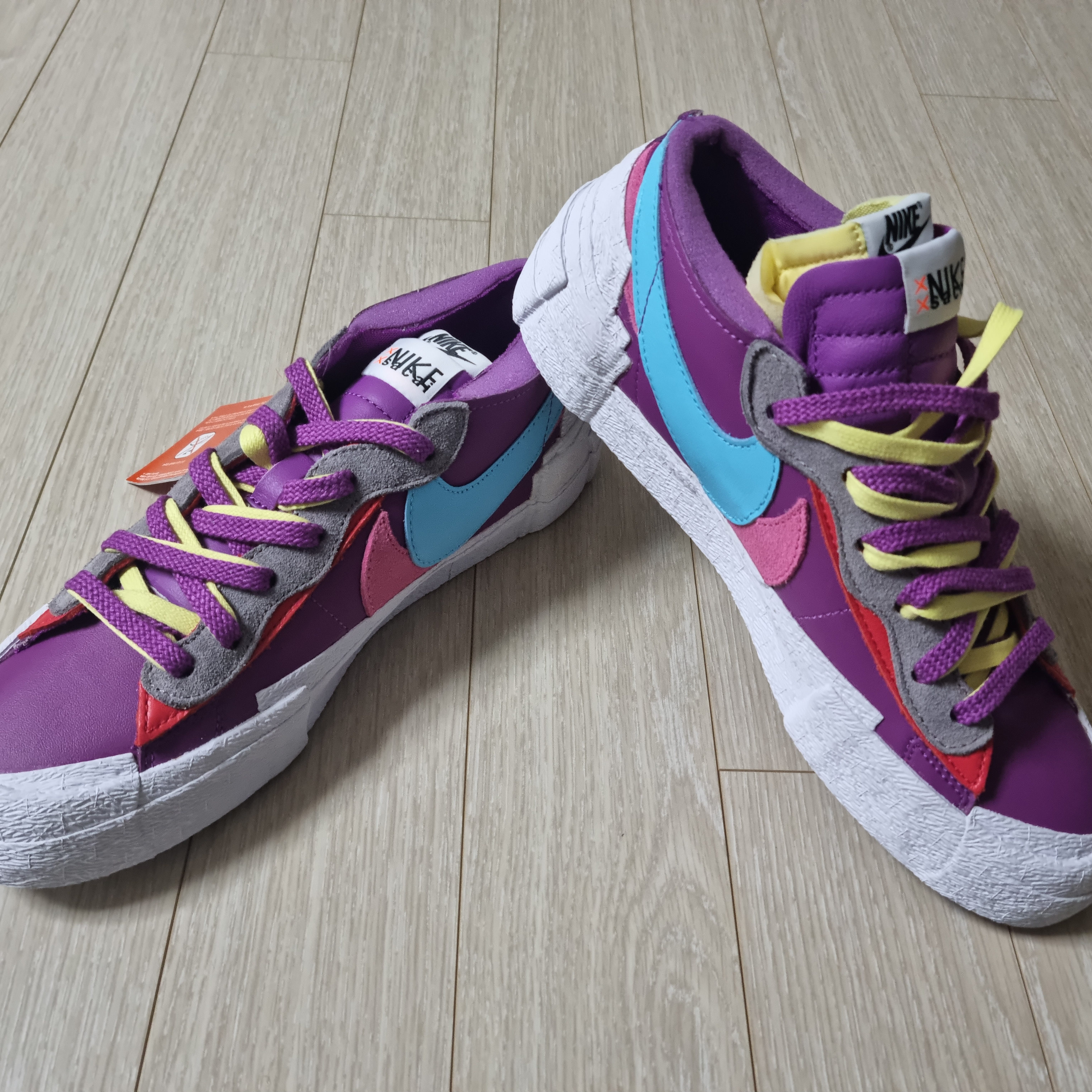 Nike x Sacai x Kaws Blazer Low Purple Dusk 착용 스타일 - 2