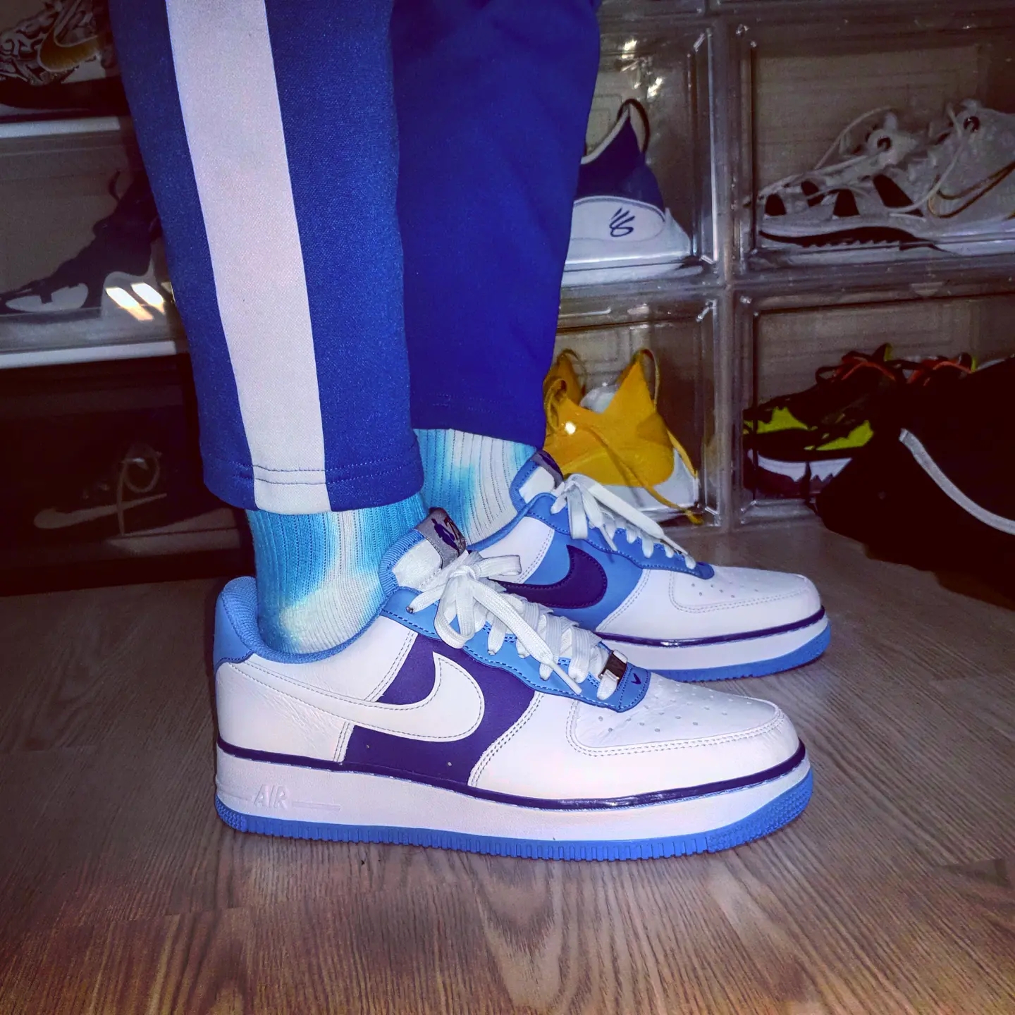 Nike x NBA Air Force 1 '07 LV8 EMB White and Coast Field 착용 스타일 - 5