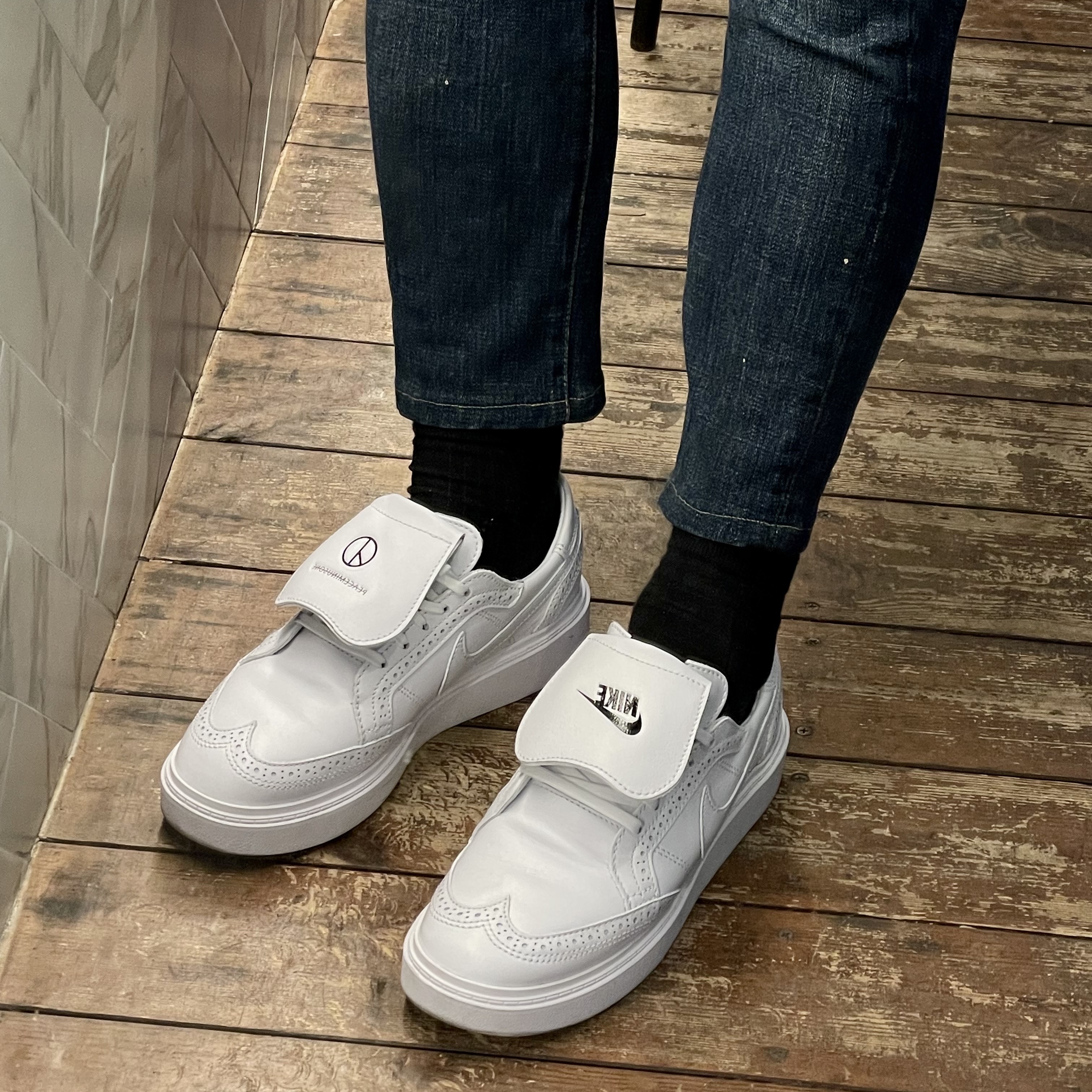 Nike x Peaceminusone Kwondo1 White 착용 스타일 - 3