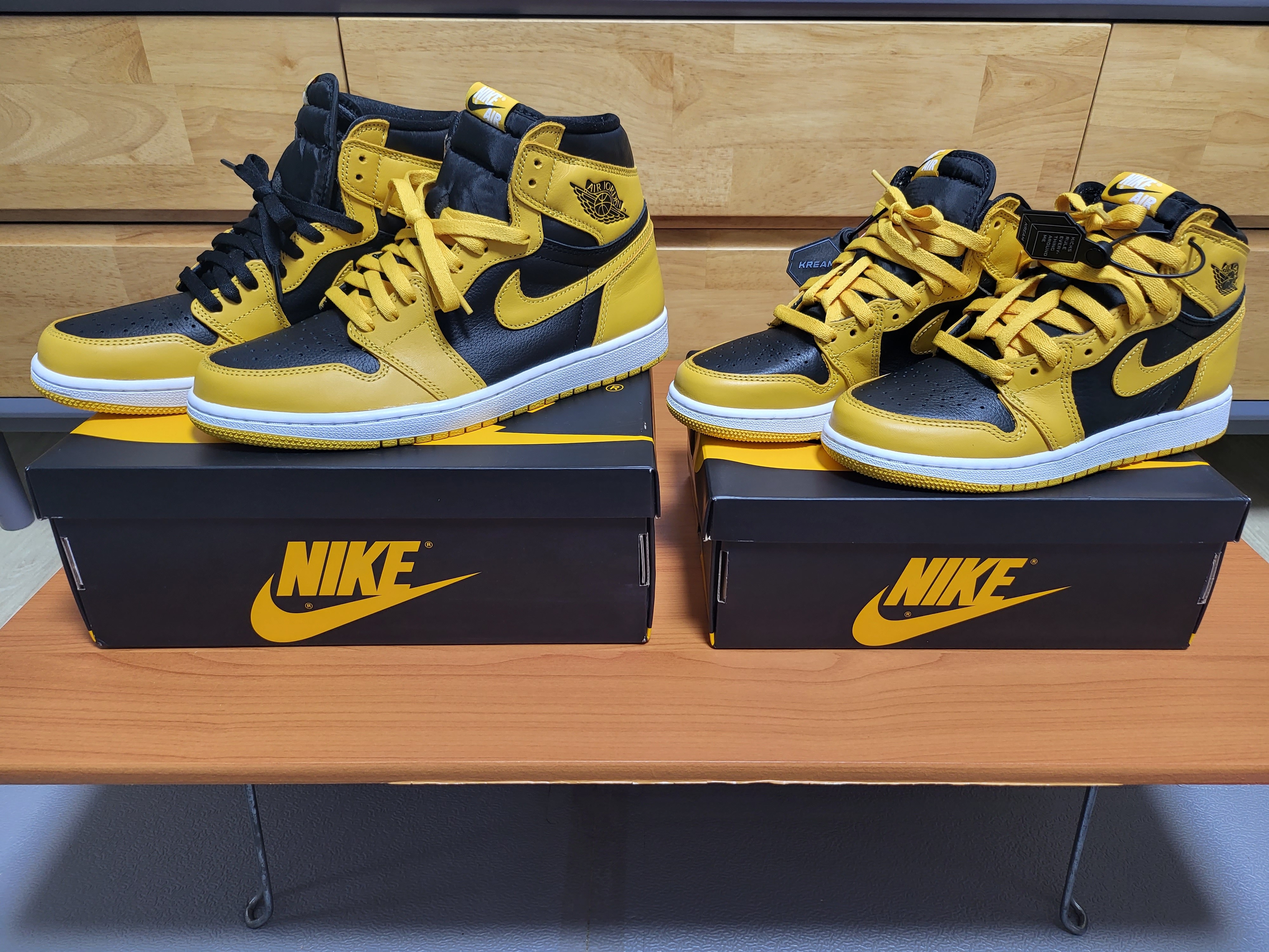 Jordan 1 Retro High OG Pollen, (GS) Jordan 1 Retro High OG Pollen 착용 스타일 - 1