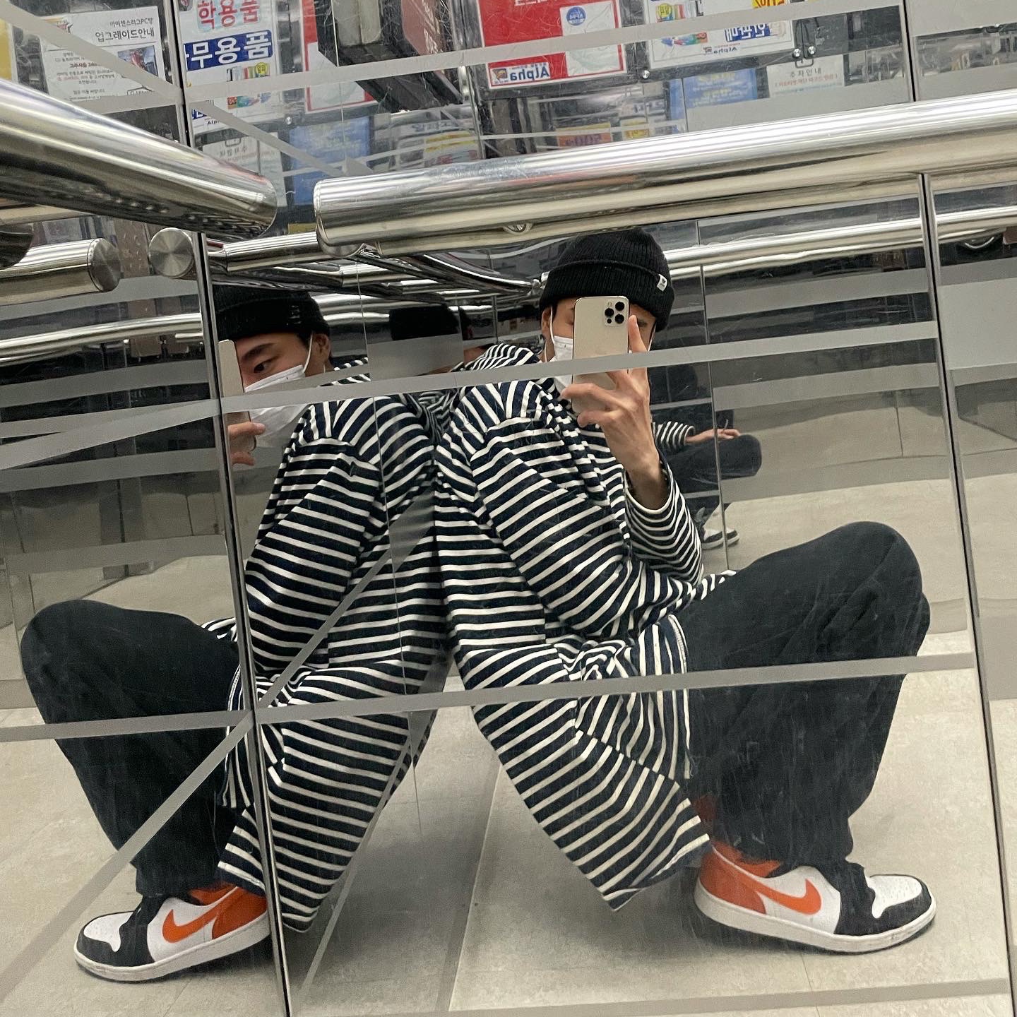 Jordan 1 Mid Shattered Backboard 착용 스타일 - 1